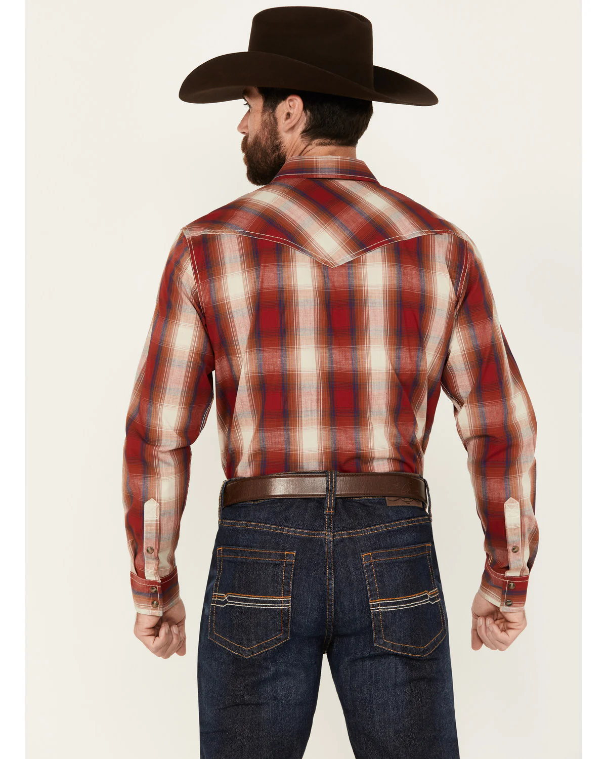 Cody James Men's Flare Plaid Print Long Sleeve Snap Western Shirt - Image 4