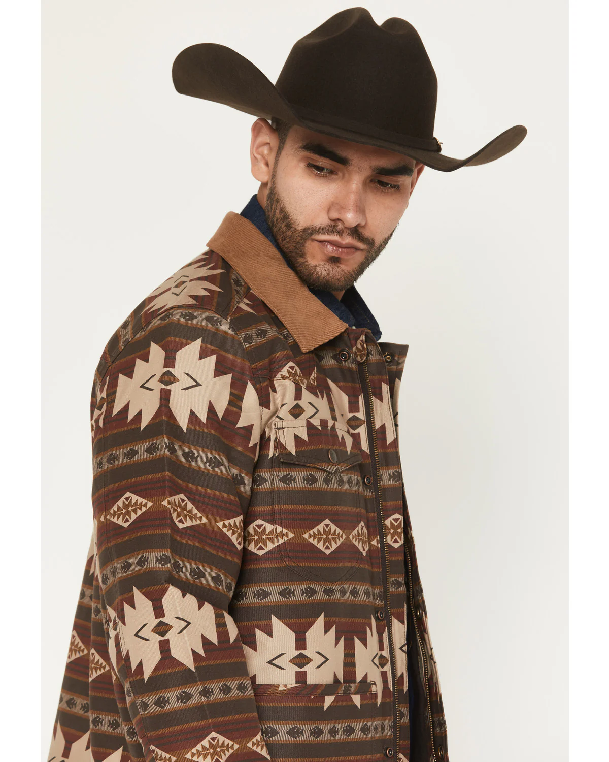 Cody James Men's FR Buck Southwestern Print Barn Coat - Image 2