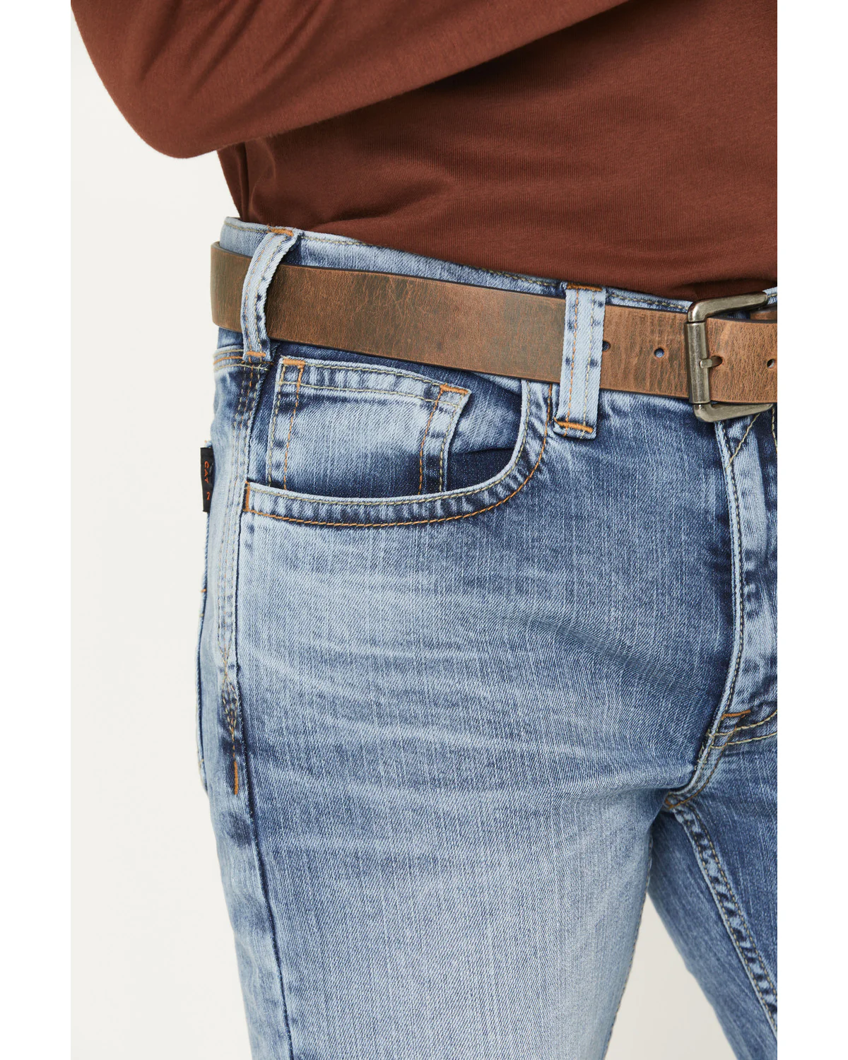 Cody James Men's FR Clover Leaf Wash Slim Straight Stretch Denim Jeans - Image 2