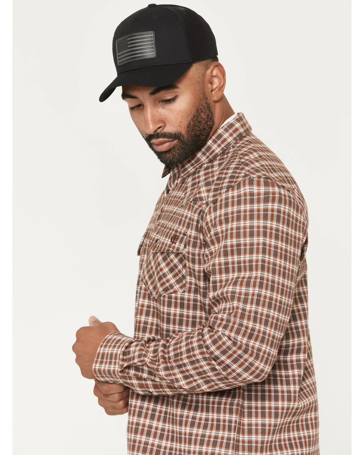 Cody James Men's FR Hondo Plaid Print Long Sleeve Snap Stretch Work Shirt - Image 2