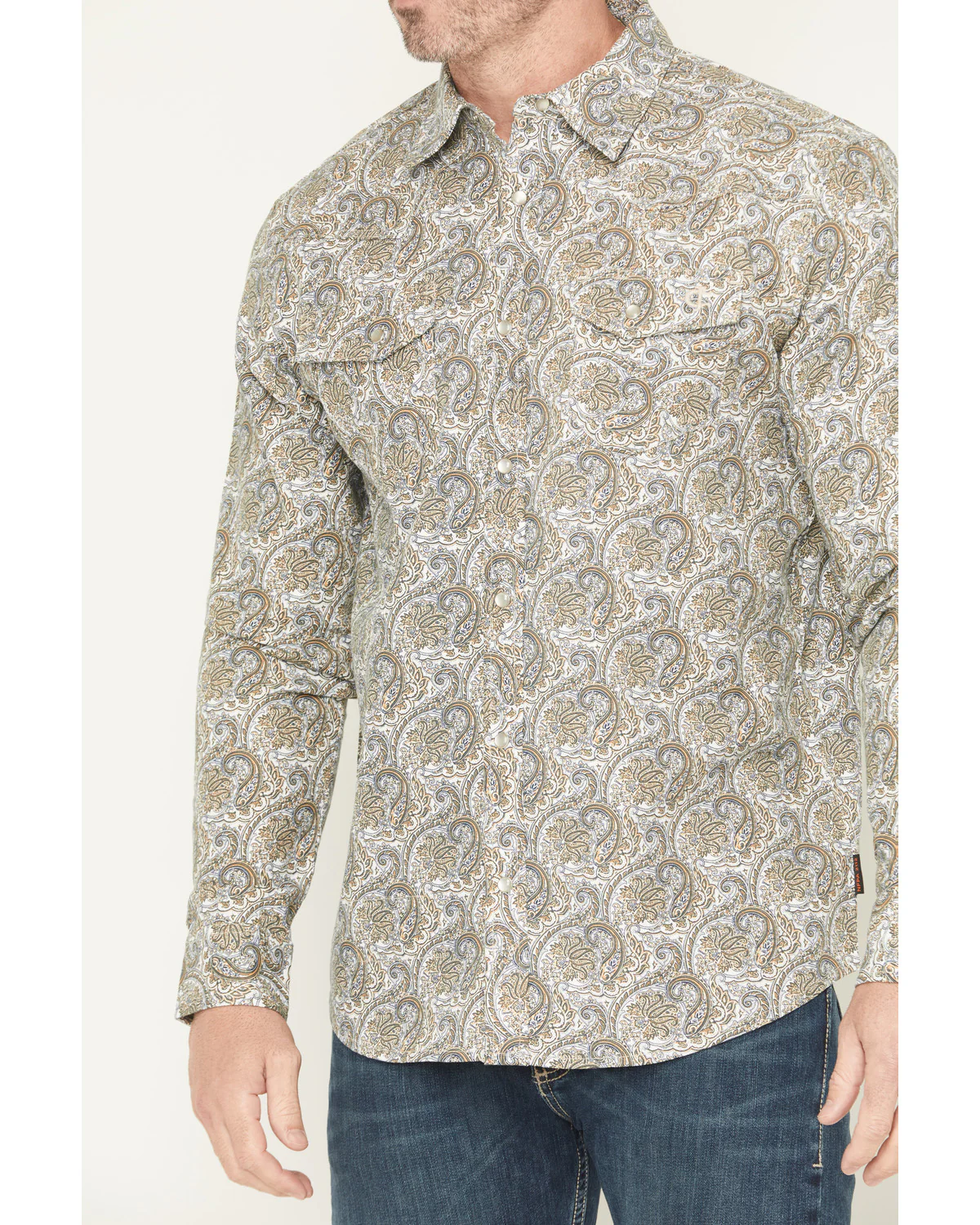 Cody James Men's FR Paisley Print Long Sleeve Snap Work Shirt - Image 2