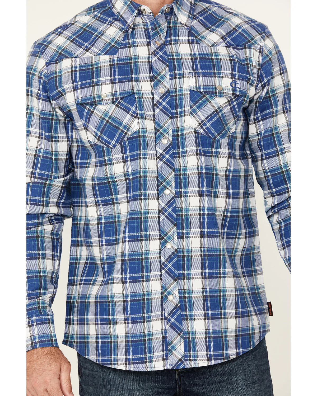 Cody James Men's FR Plaid Print Long Sleeve Pearl Snap Flannel Work Shirt - Image 3