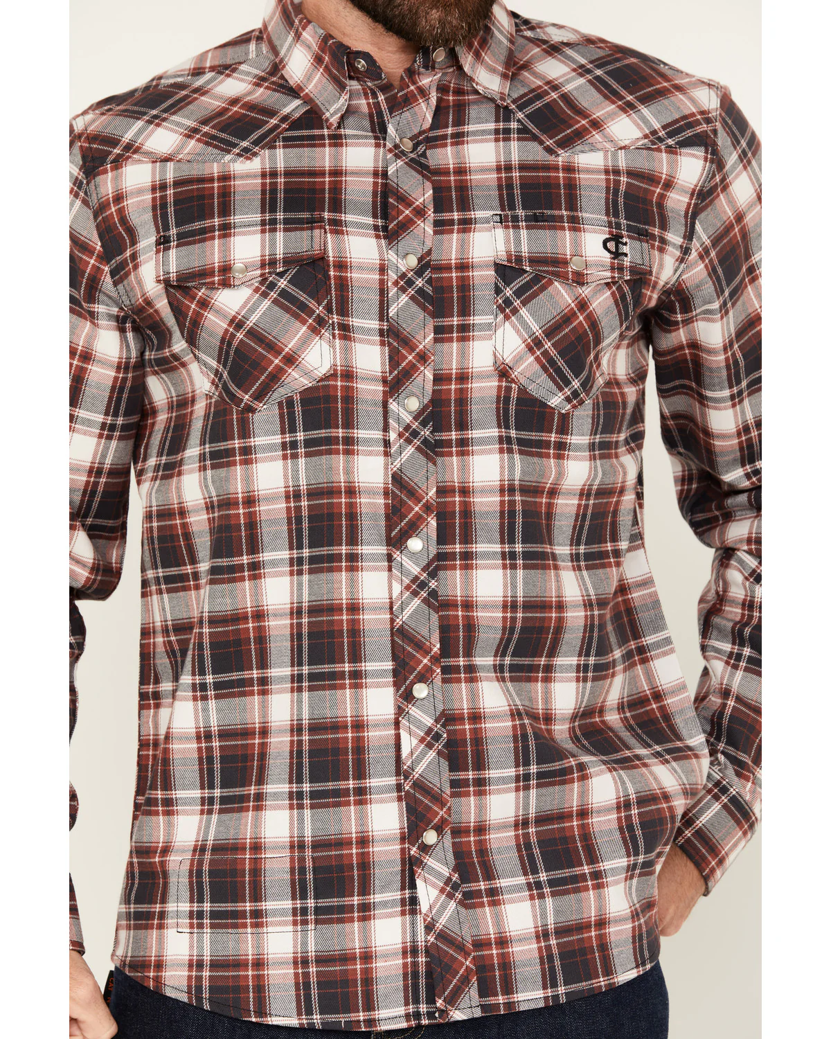 Cody James Men's FR Plaid Print Long Sleeve Snap Work Shirt - Image 3