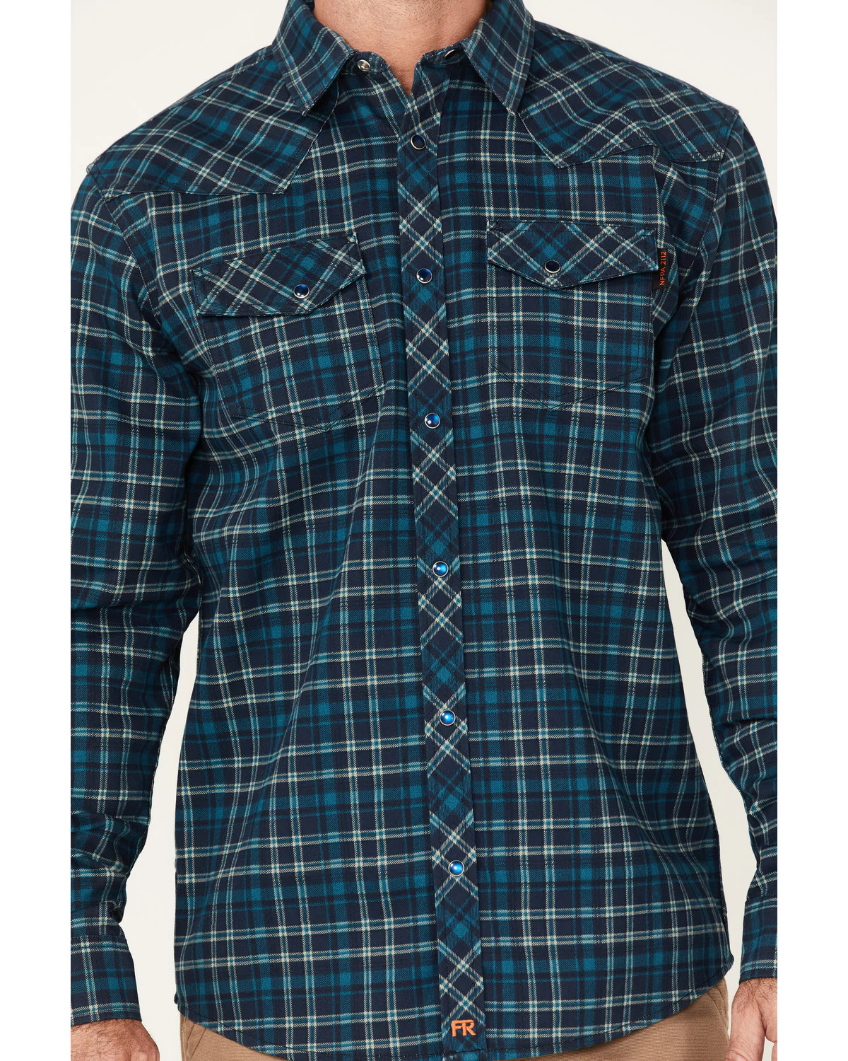 Cody James Men's FR Plaid Print Long Sleeve Snap Work Shirt - Image 3