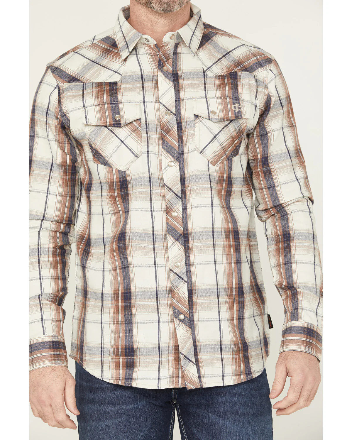 Cody James Men's FR Plaid Print Long Sleeve Snap Work Shirt - Image 3