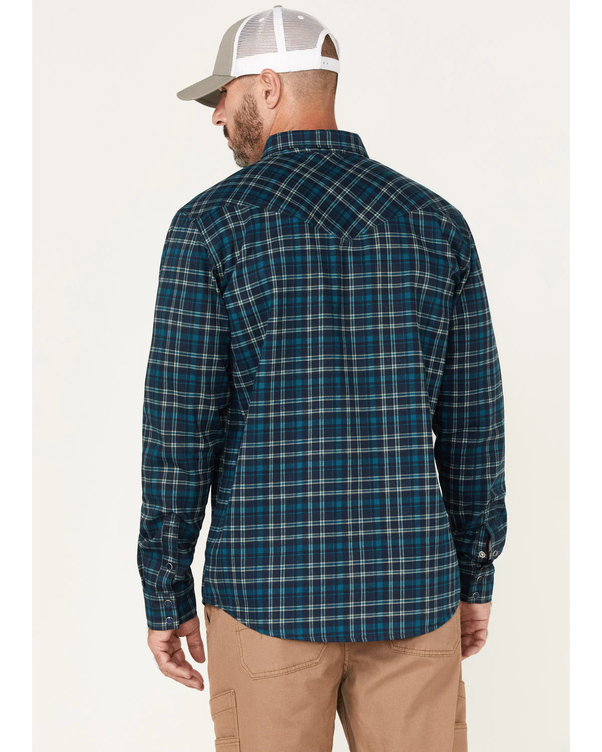 Cody James Men's FR Plaid Print Long Sleeve Snap Work Shirt - Image 4