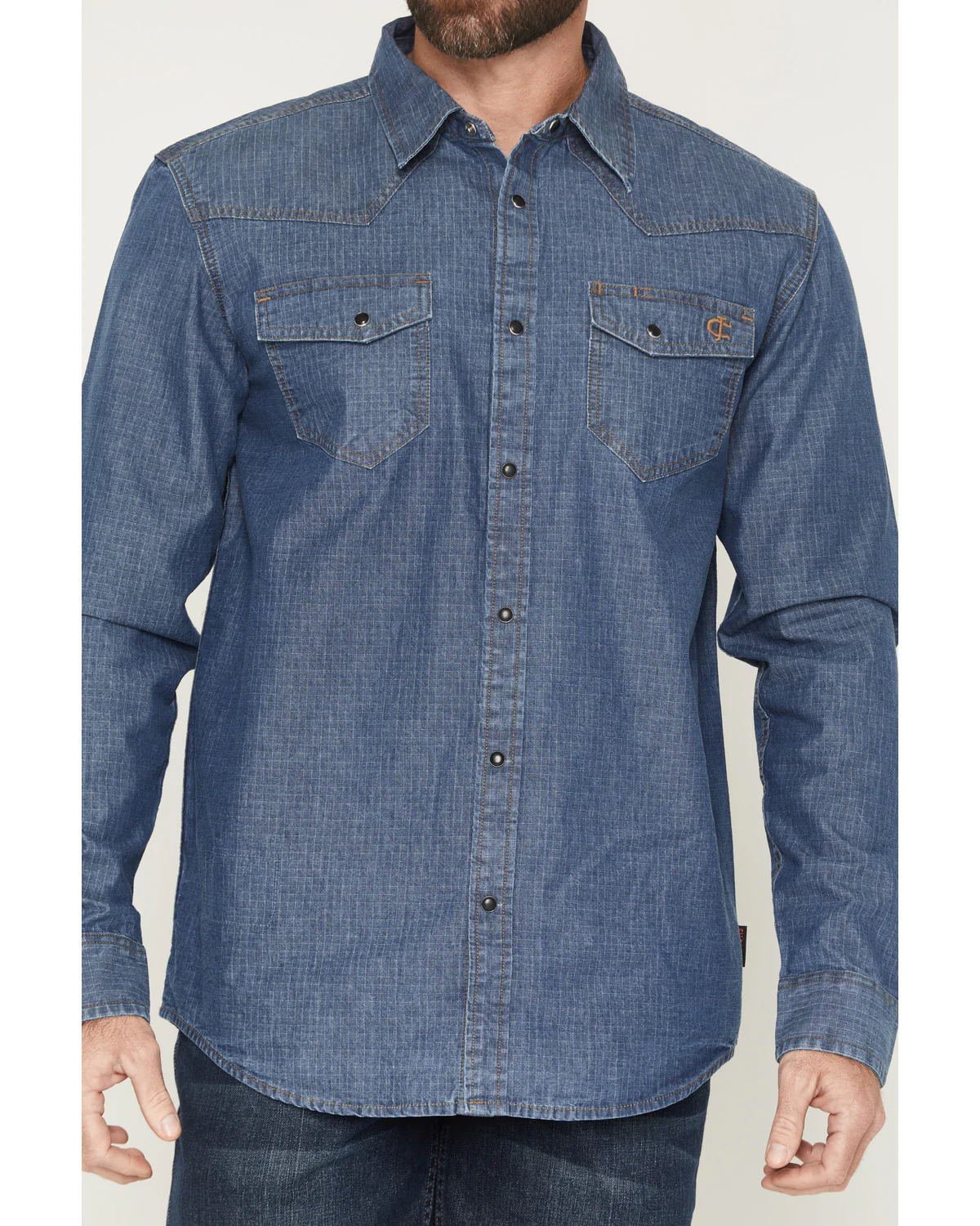 Cody James Men's FR Playa Ripstop Denim Long Sleeve Snap Work Shirt - Image 3