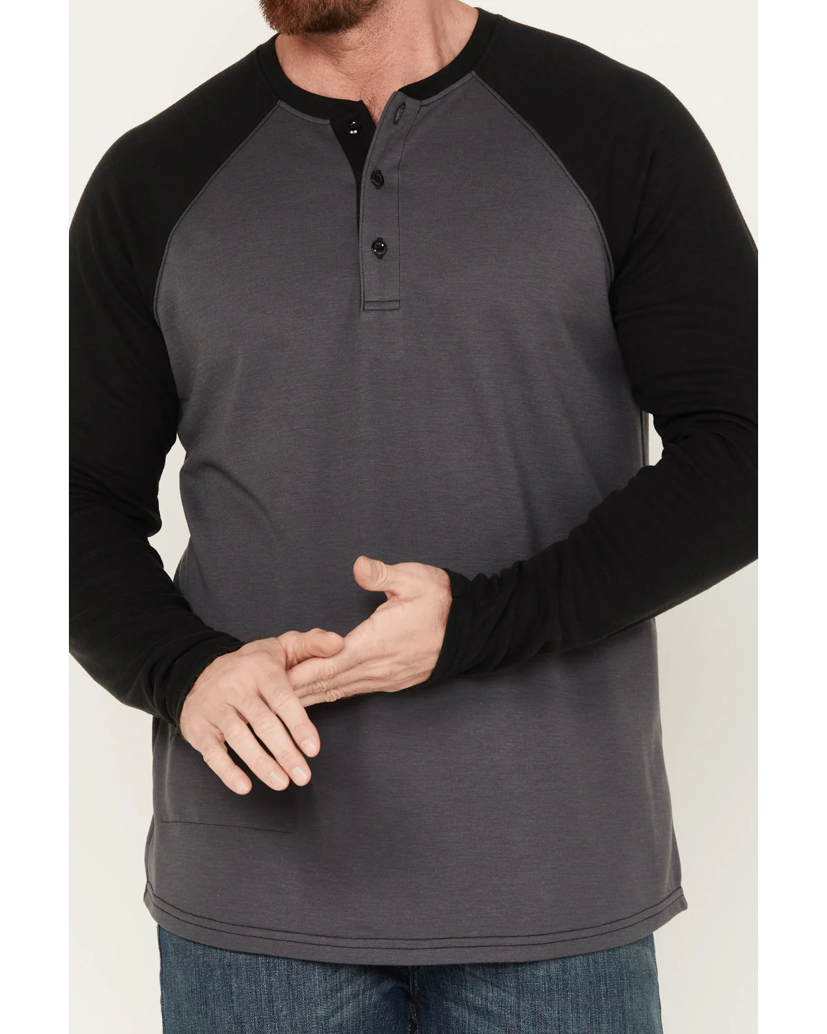Cody James Men's FR Raglan Long Sleeve Henley Work Shirt - Image 3