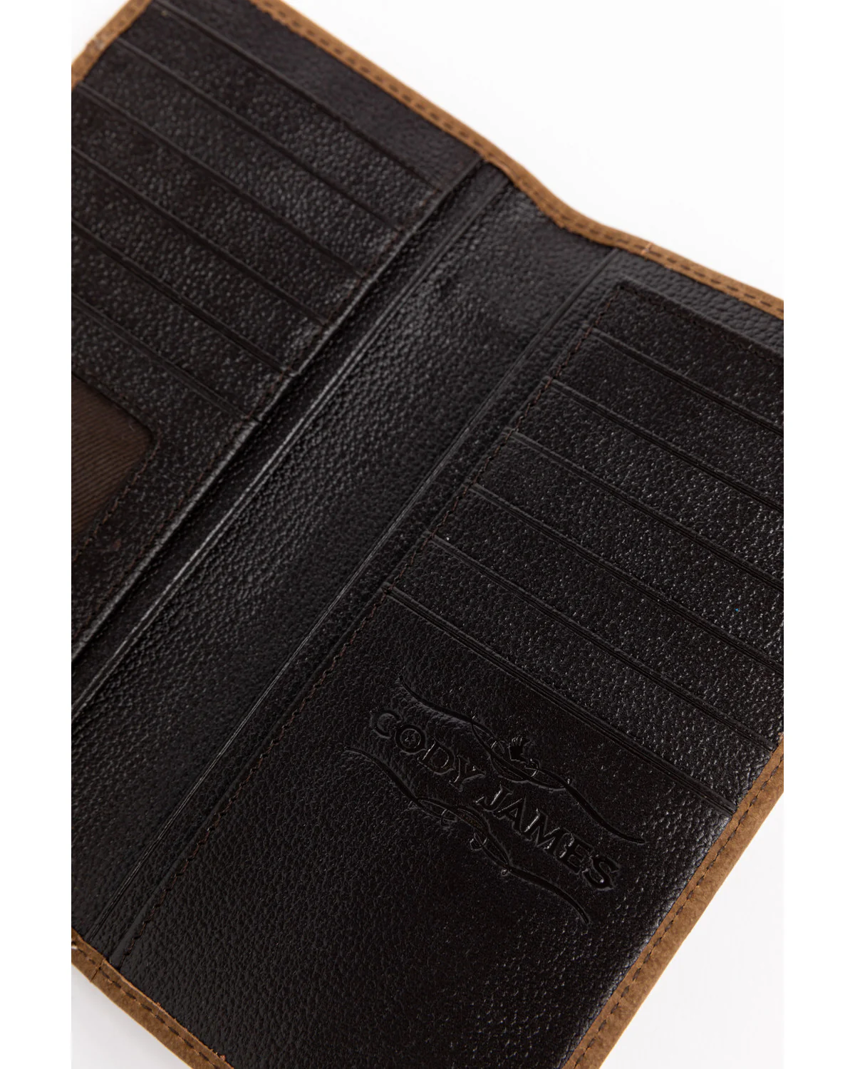 Cody James Men's Hair On Praying Cowboy Leather Checkbook Wallet - Image 4
