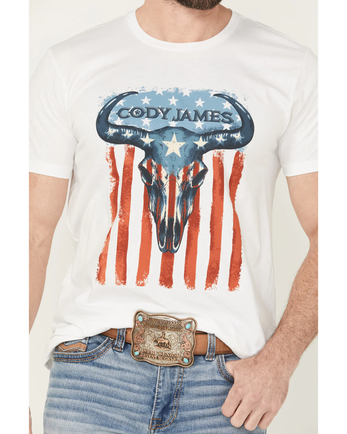 Cody James Men's Heritage Steer Skull Short Sleeve Graphic T-Shirt - Image 3