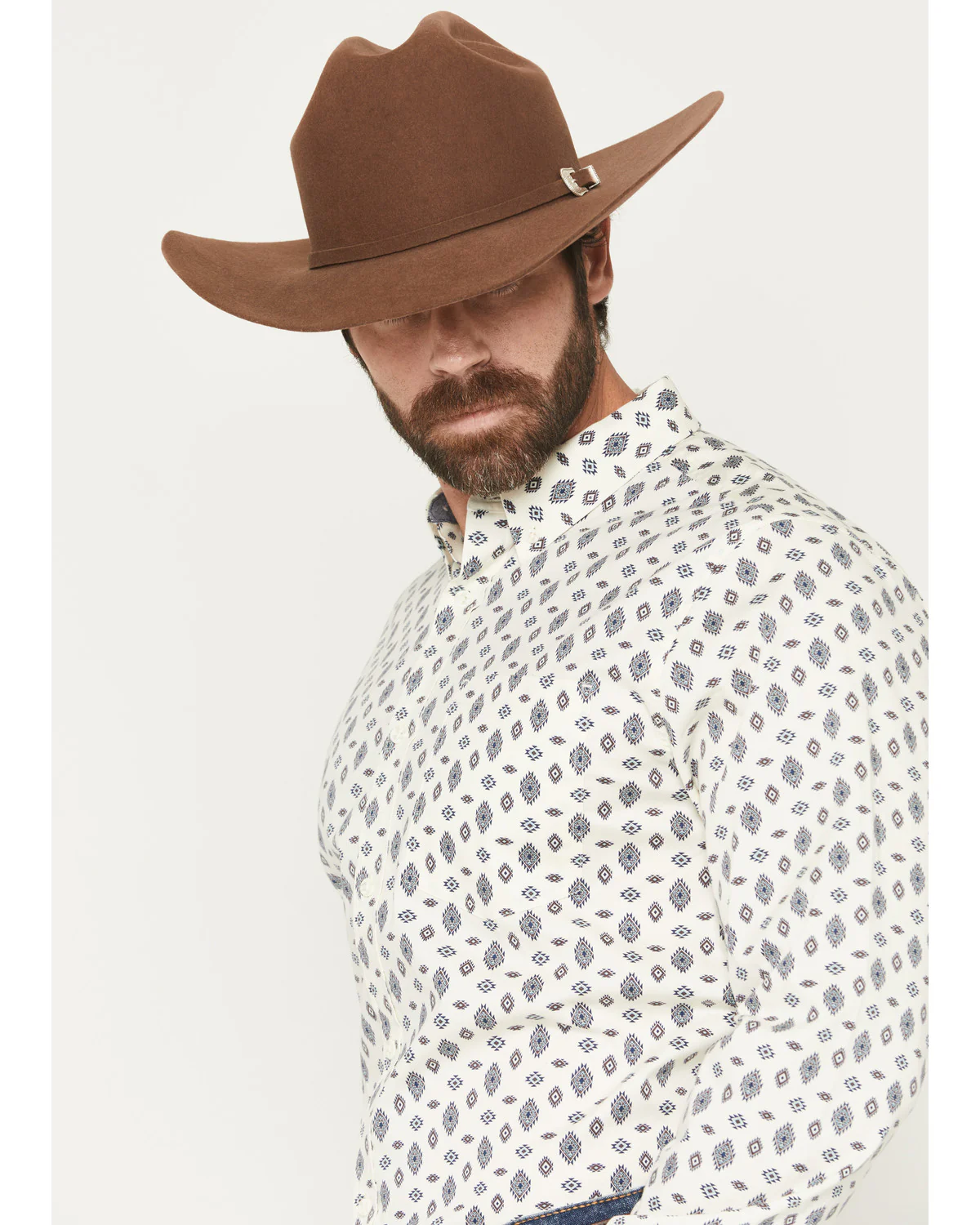 Cody James Men's Horizon View Southwestern Geo Print Long Sleeve Button-Down Stretch Western Shirt - Image 2
