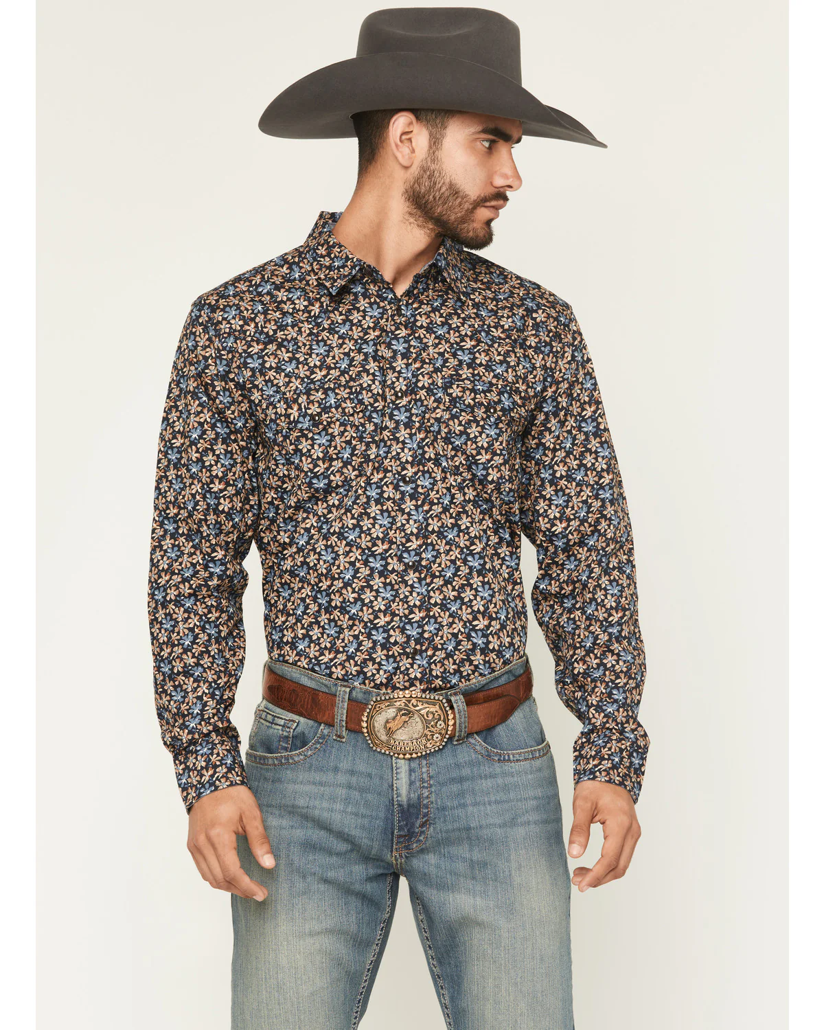 Cody James Men's Howdy Haven Floral Print Long Sleeve Snap Western Shirt