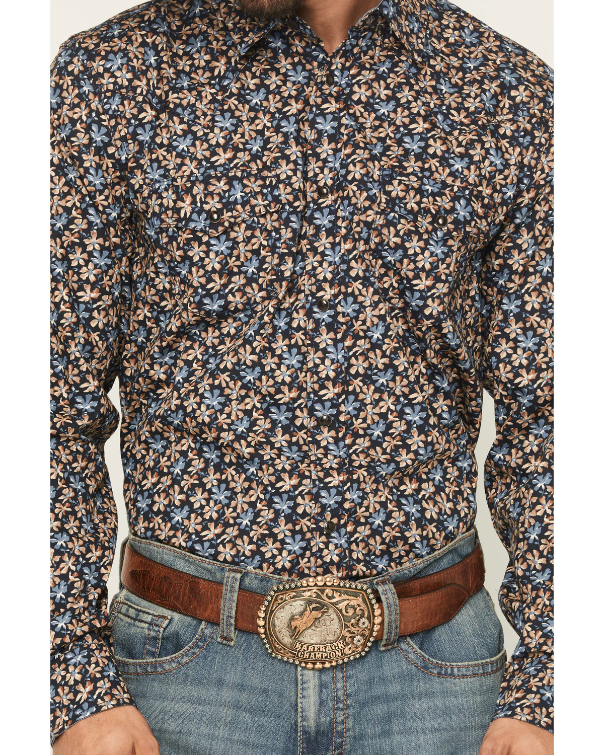 Cody James Men's Howdy Haven Floral Print Long Sleeve Snap Western Shirt - Image 3