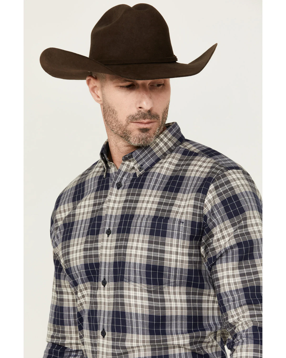 Cody James Men's Howdy Plaid Print Long Sleeve Button-Down Stretch Western Shirt - Image 2
