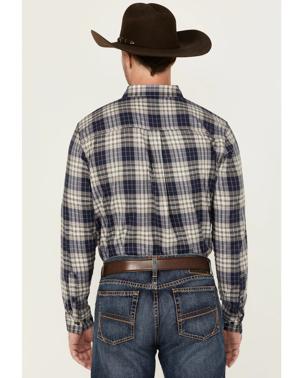 Cody James Men's Howdy Plaid Print Long Sleeve Button-Down Stretch Western Shirt - Image 4