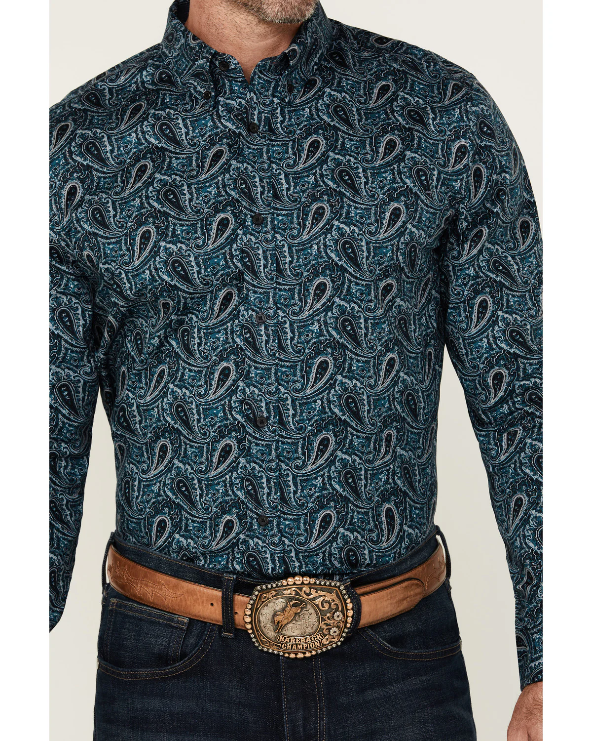 Cody James Men's Lasso Paisley Print Long Sleeve Button-Down Stretch Western Shirt - Tall - Image 3