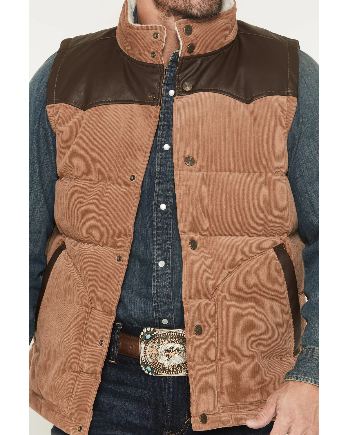 Cody James Men's Lonoke Corduroy Puffer Vest - Image 3