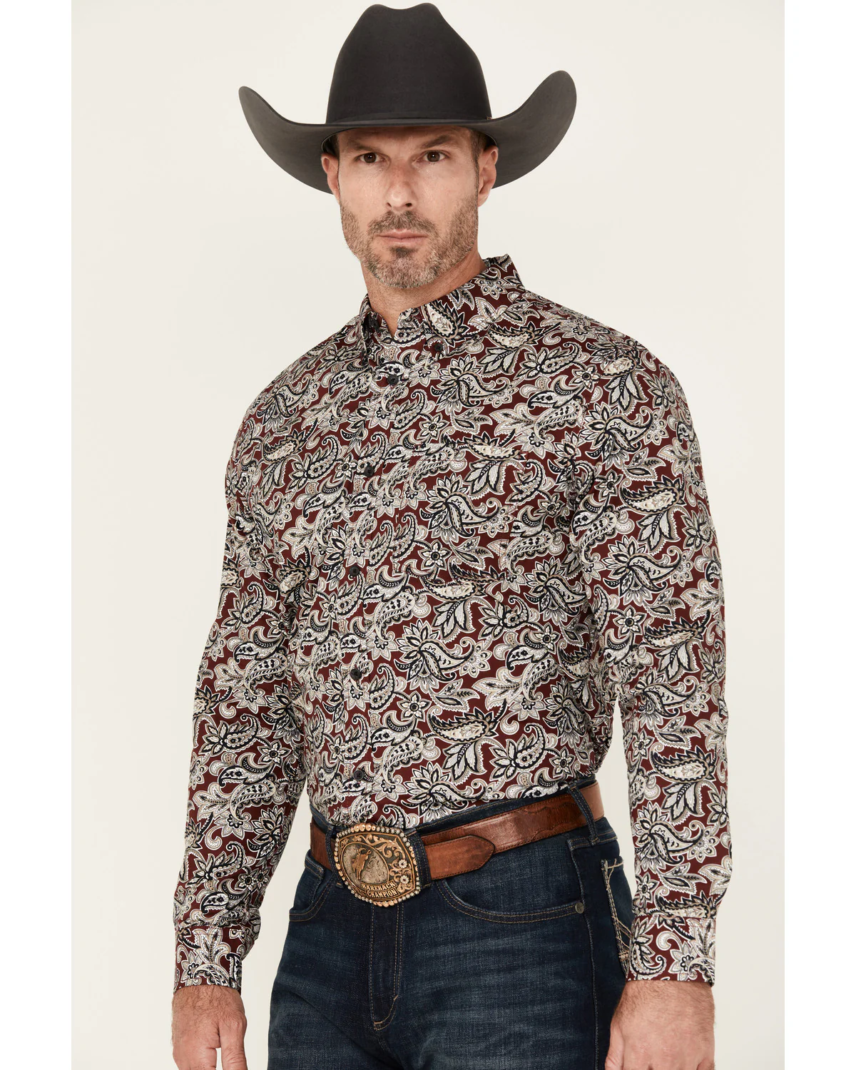 Cody James Men's Max Paisley Print Long Sleeve Button-Down Stretch Western Shirt - Image 2