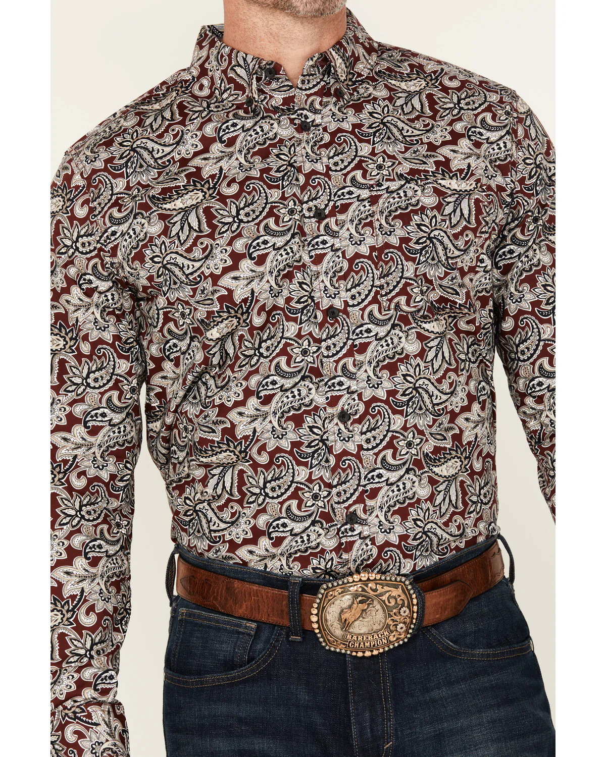 Cody James Men's Max Paisley Print Long Sleeve Button-Down Stretch Western Shirt - Image 3