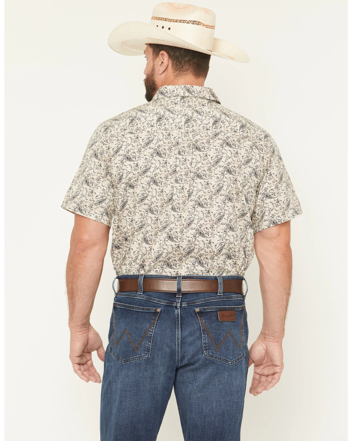 Cody James Men's Mustang Mode Paisley Print Short Sleeve Button-Down Stretch Western Shirt - Image 4