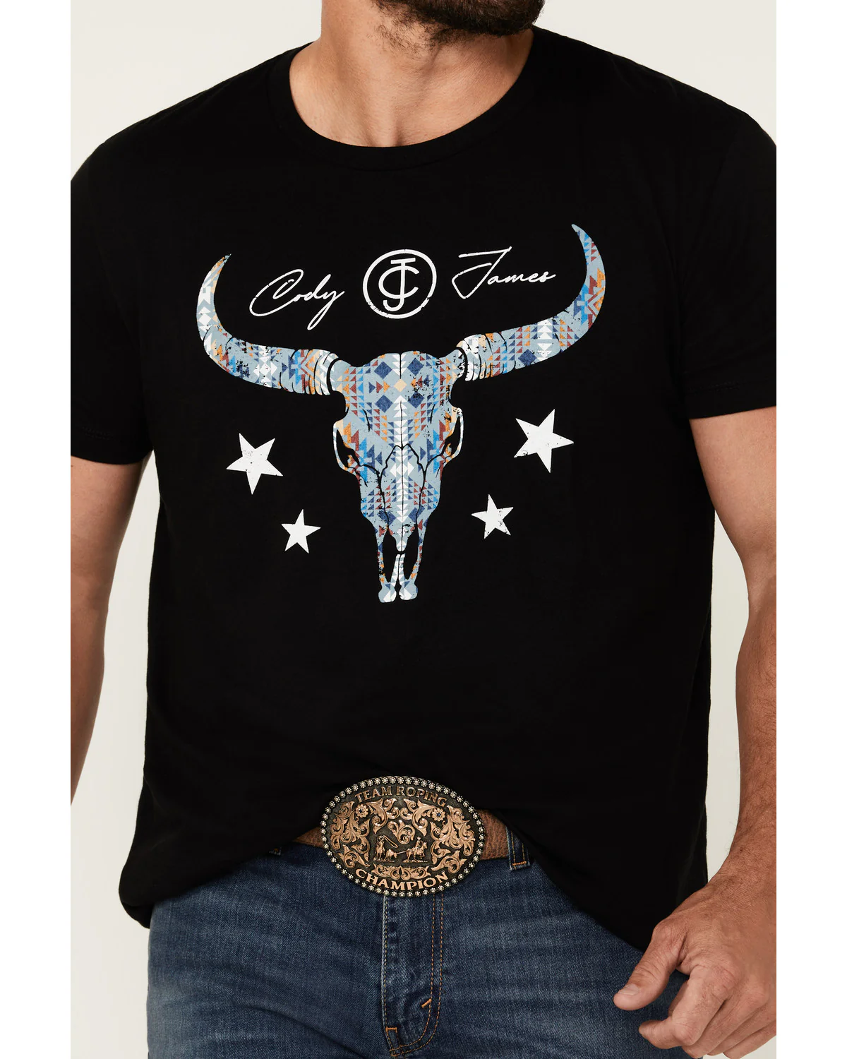 Cody James Men's Navajo Steerhead Logo Short Sleeve Graphic T-Shirt - Image 3