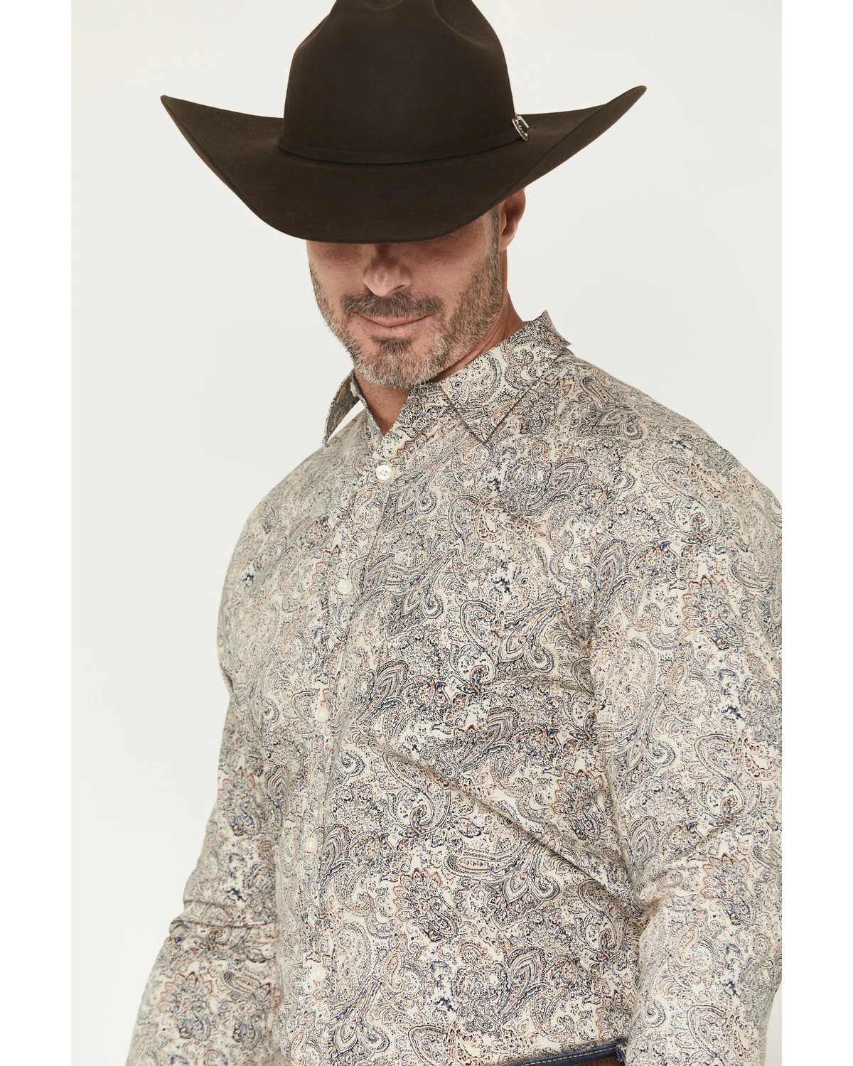 Cody James Men's Neverland Paisley Print Long Sleeve Button-Down Stretch Western Shirt - Image 2