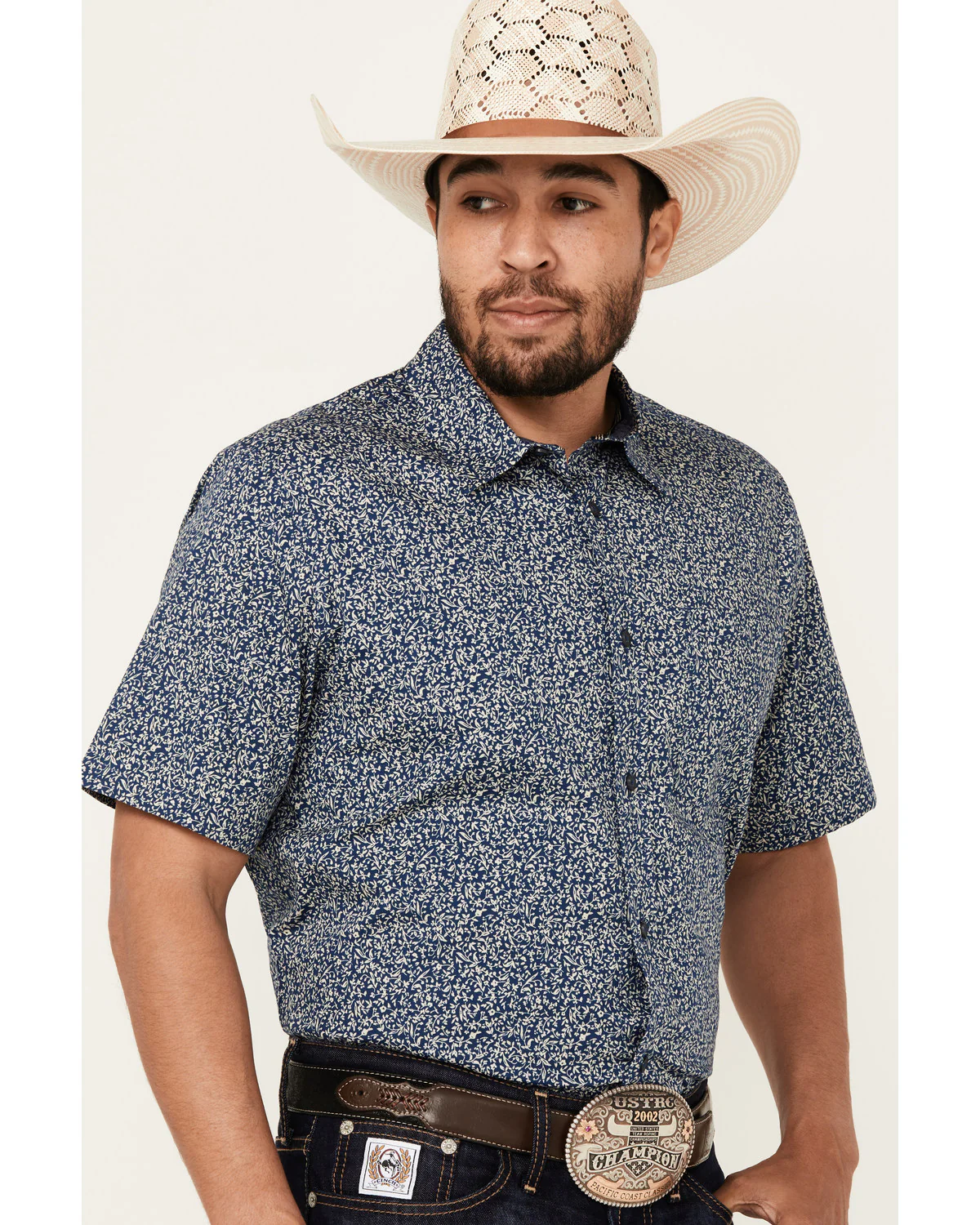 Cody James Men's Open Meadow Floral Print Short Sleeve Button-Down Stretch Western Shirt - Image 2