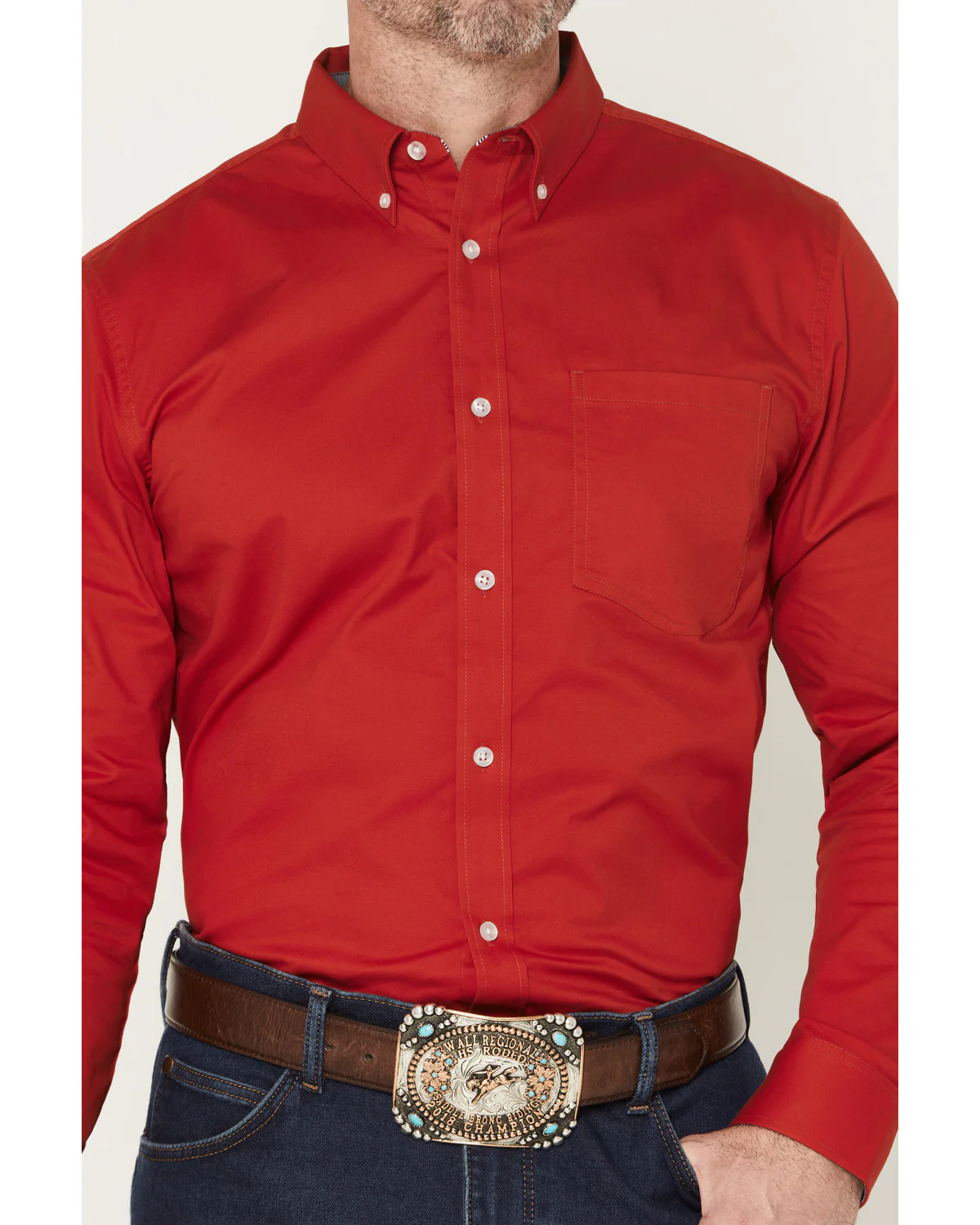 Cody James Men's Performance Twill Solid Long Sleeve Button-Down Stretch Western Shirt - Image 3
