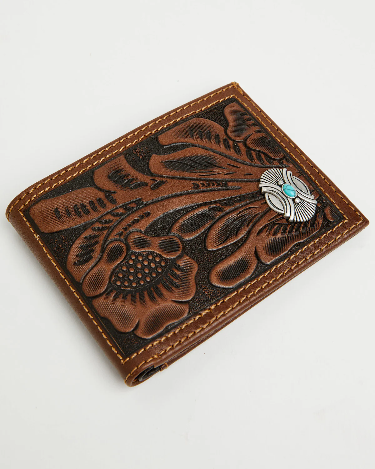 Cody James Men's Prescott Tooled Leather Concho Bifold Wallet