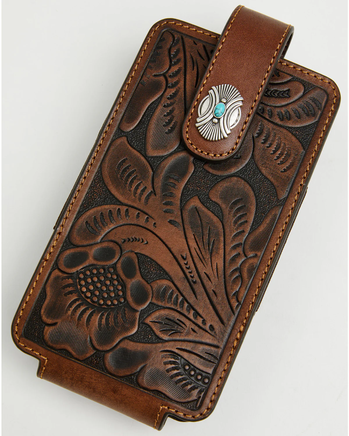 Cody James Men's Prescott Tooled Leather Concho Cell Phone Case