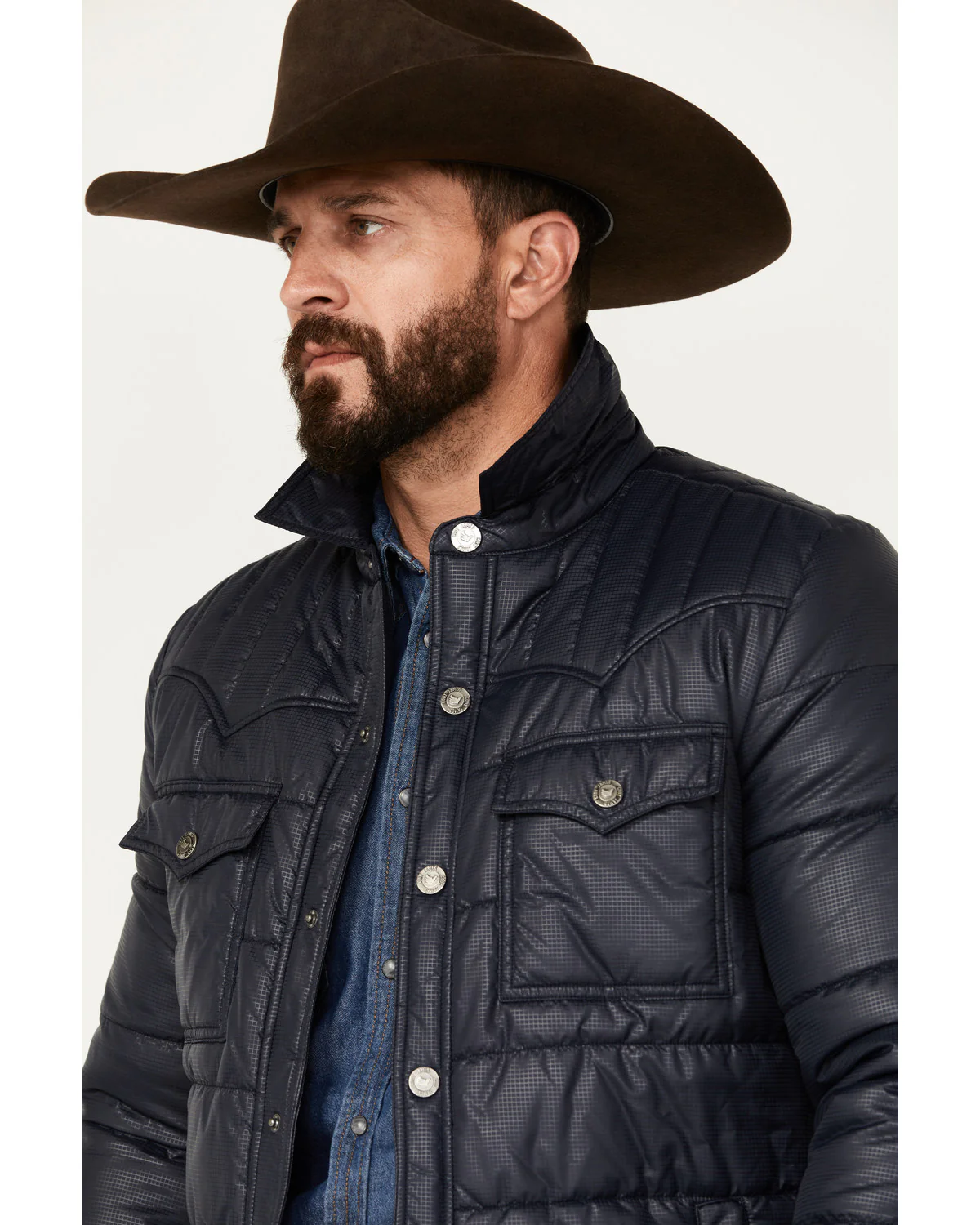 Cody James Men's Quilted Ponderosa Snap Shirt Jacket - Image 2
