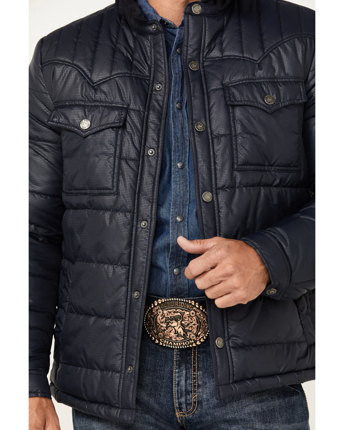 Cody James Men's Quilted Ponderosa Snap Shirt Jacket - Image 3