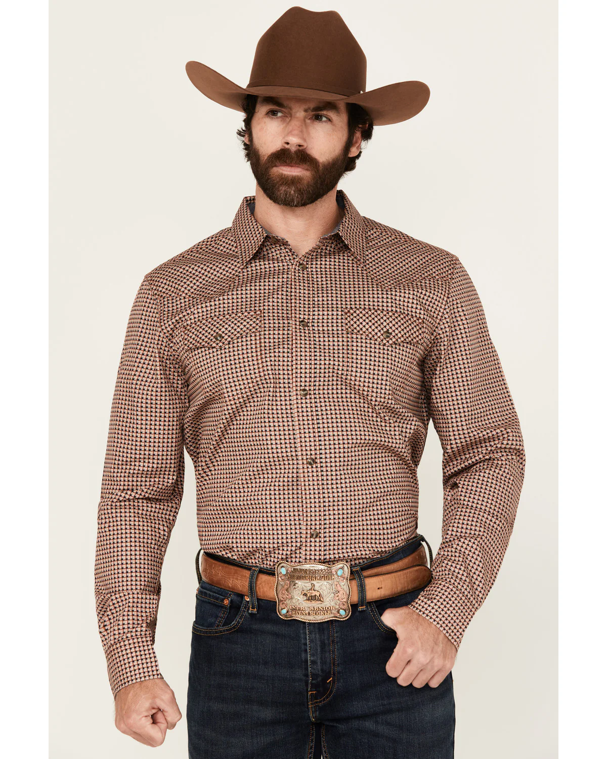 Cody James Men's Ramon Plaid Print Long Sleeve Snap Western Shirt