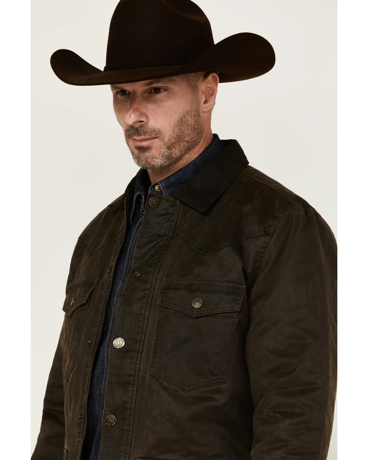 Cody James Men's Road Dust Washed Oil Skin Long Jacket - Image 2