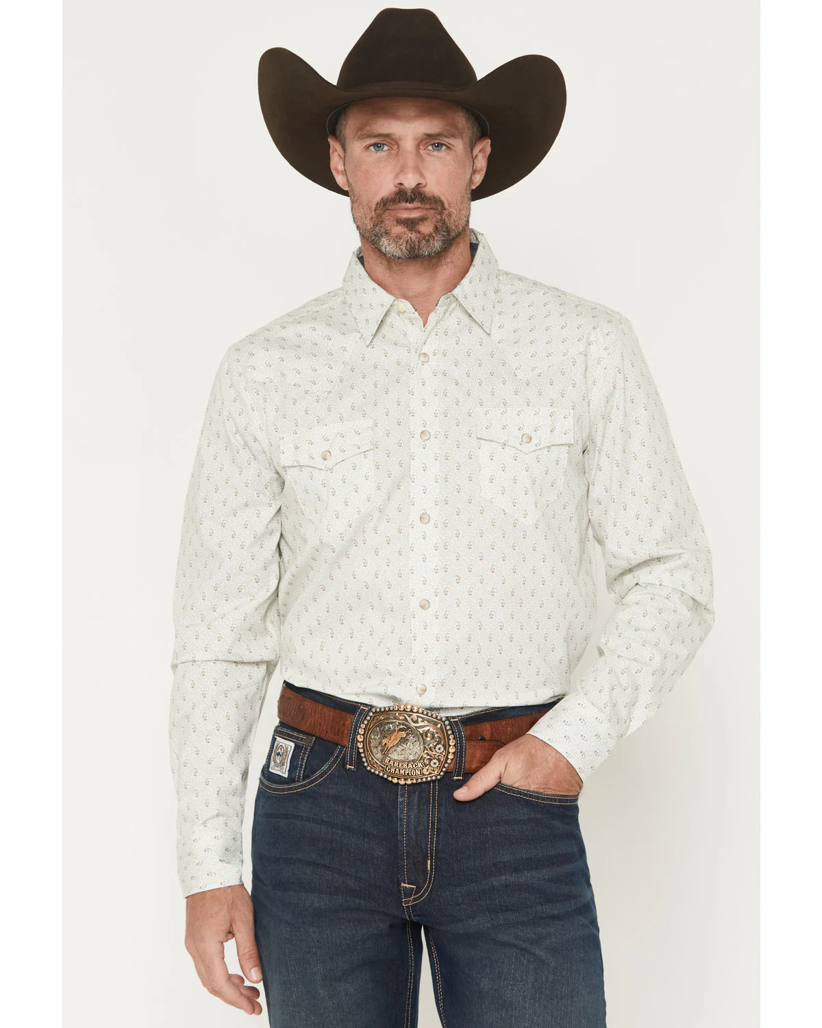 Cody James Men's Rocky Range Paisley Print Long Sleeve Snap Western Shirt