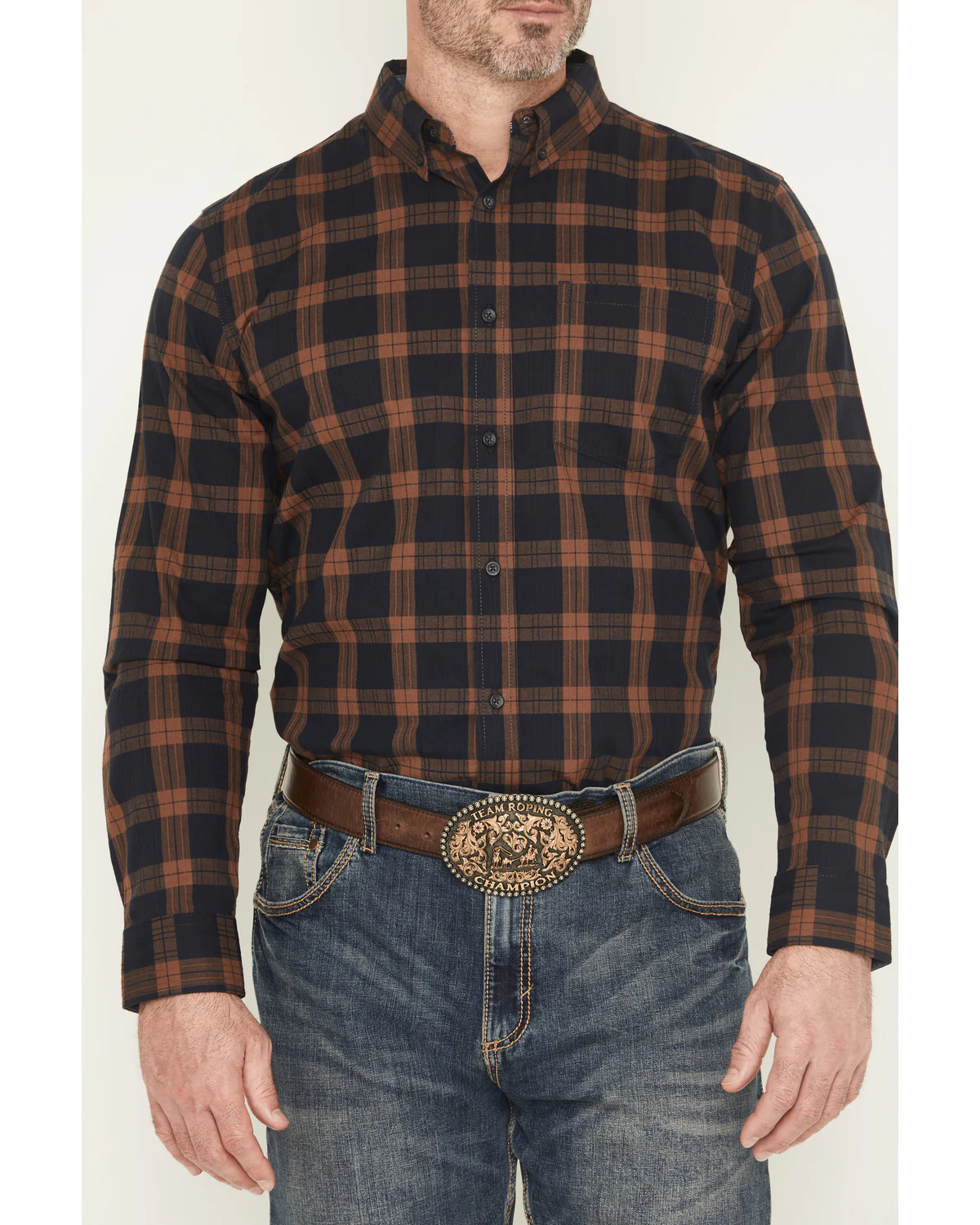 Cody James Men's Rodeo Frontier Plaid Print Long Sleeve Button-Down Stretch Western Shirt - Image 3