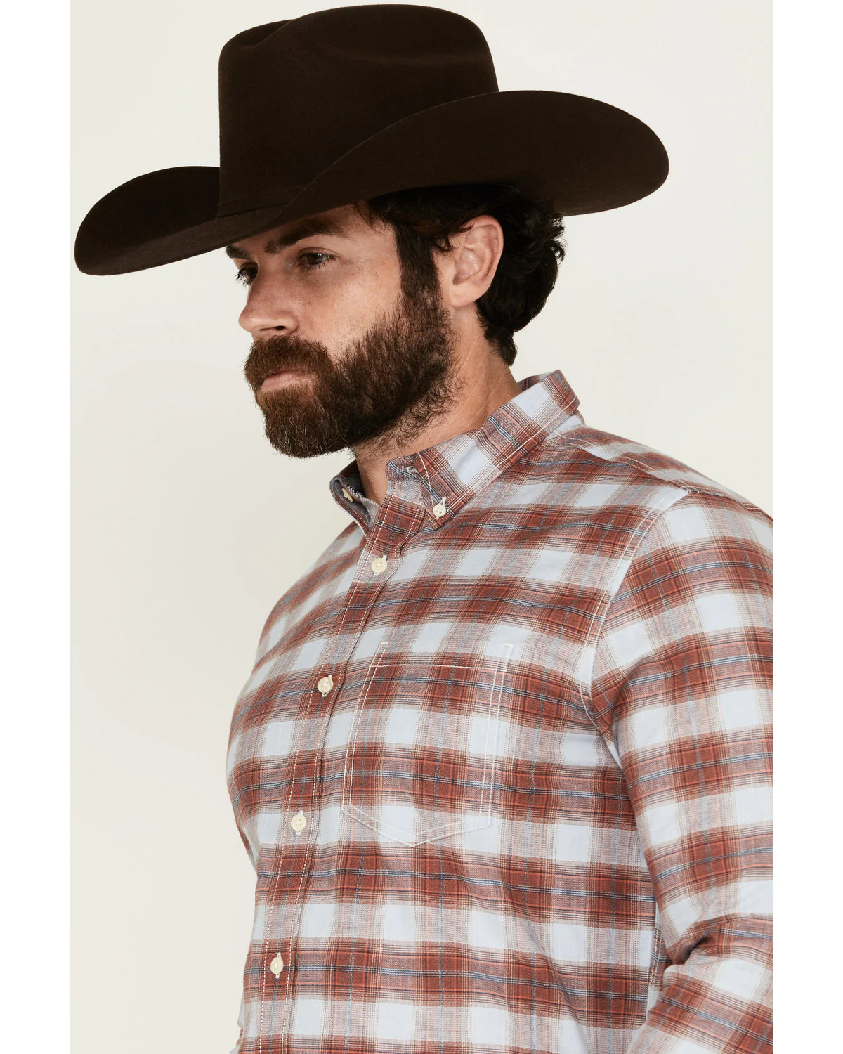 Cody James Men's Rush Plaid Print Long Sleeve Button-Down Stretch Western Shirt - Image 2