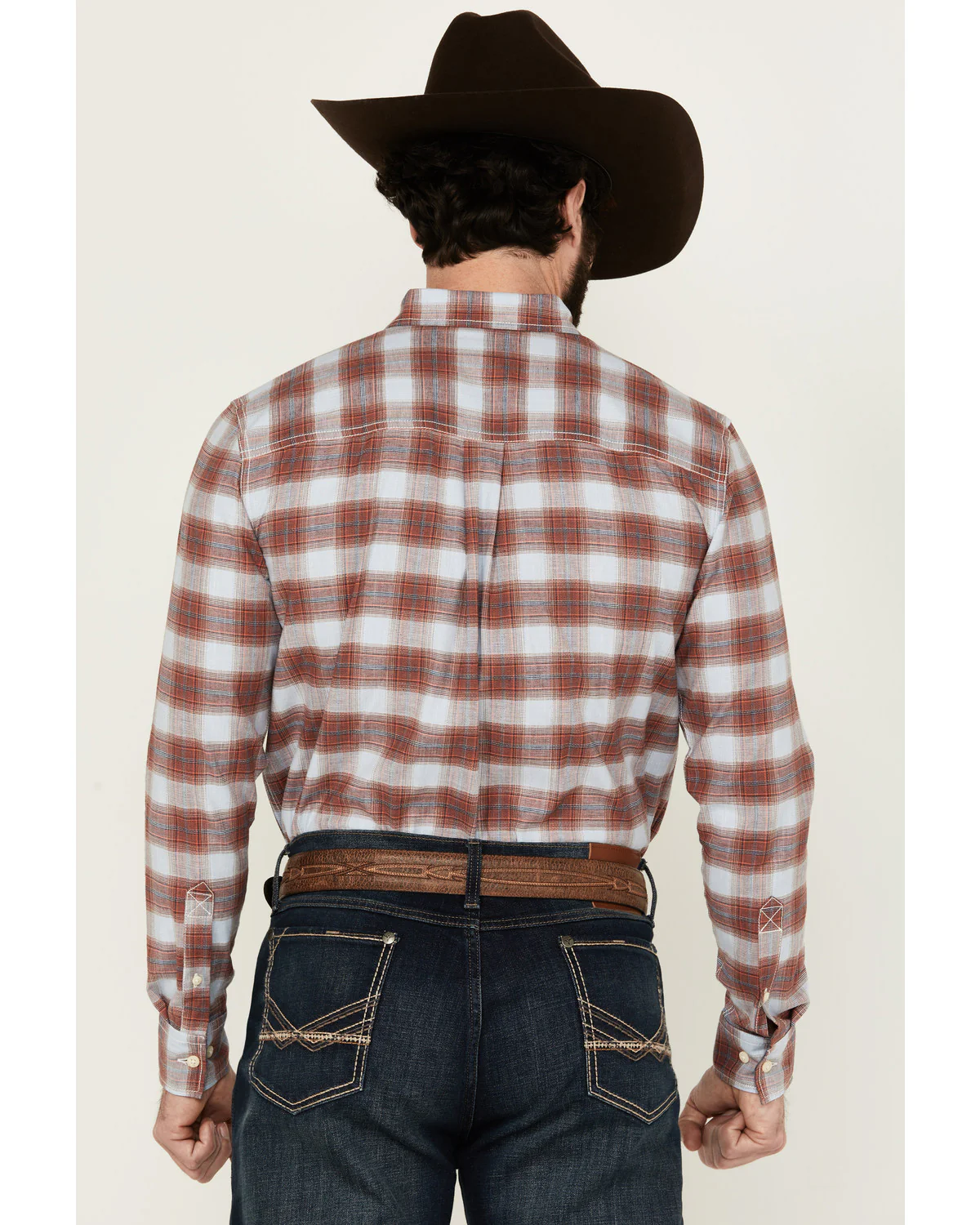 Cody James Men's Rush Plaid Print Long Sleeve Button-Down Stretch Western Shirt - Image 4