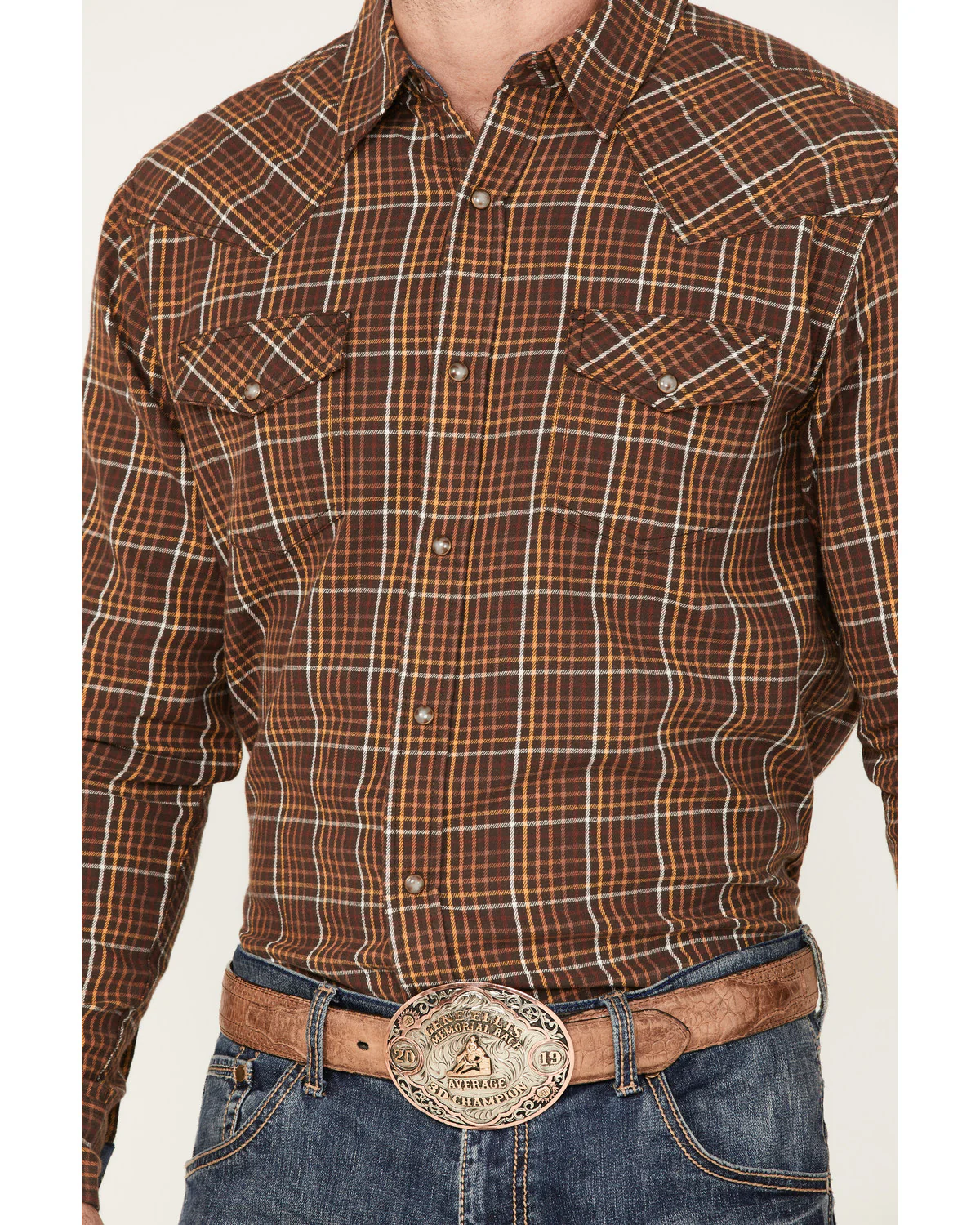 Cody James Men's Rusty Nail Plaid Print Long Sleeve Snap Western Flannel Shirt - Image 3
