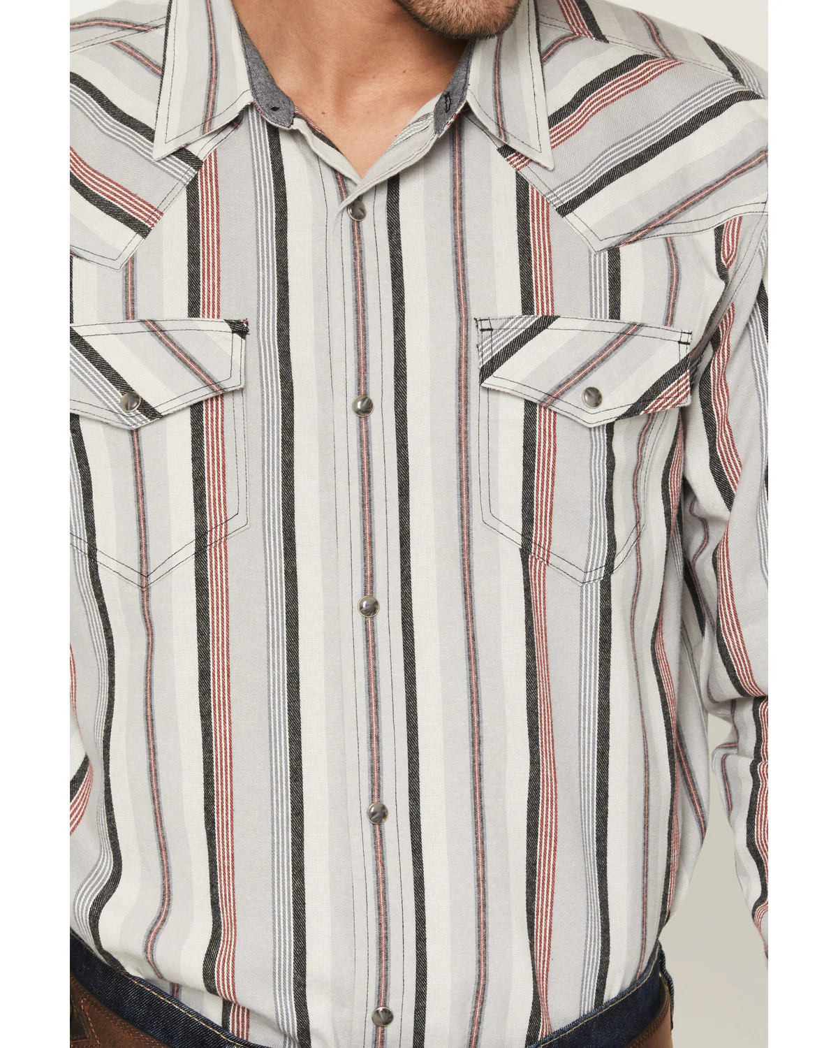 Cody James Men's Saddle Ridge Striped Print Long Sleeve Snap Western Shirt - Image 3