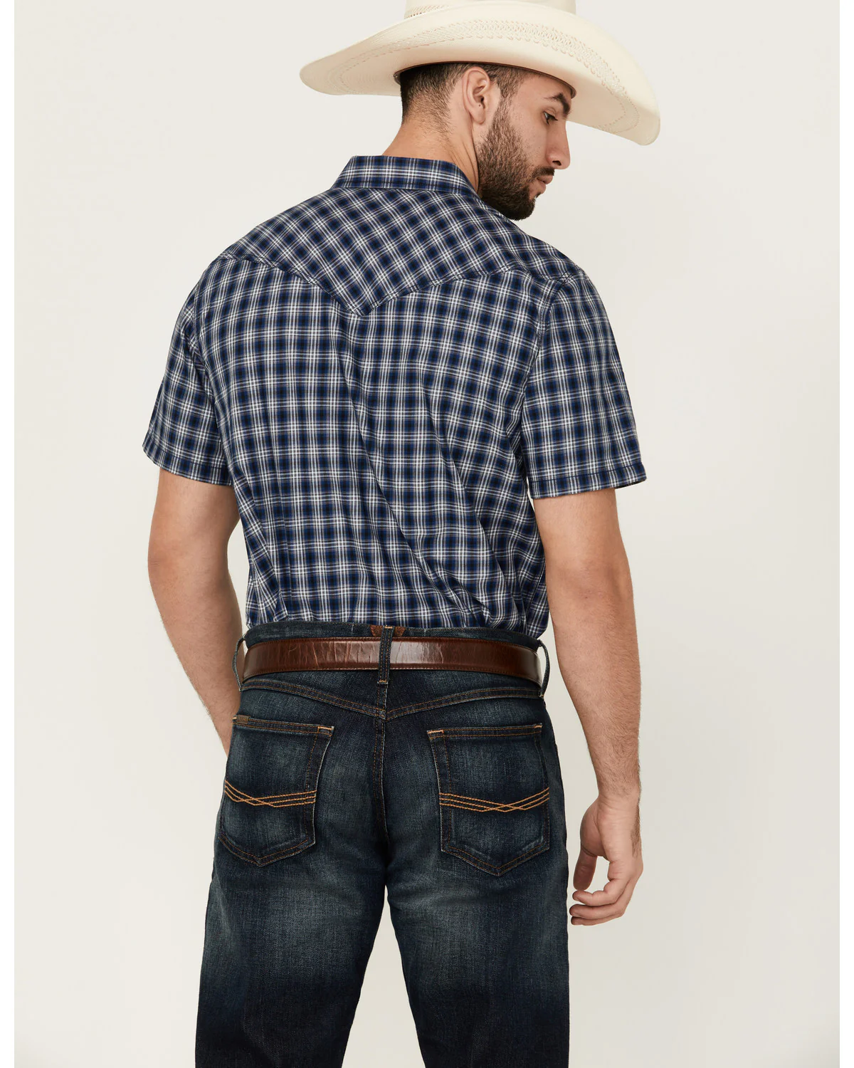Cody James Men's Salud Plaid Print Short Sleeve Snap Western Shirt - Image 4