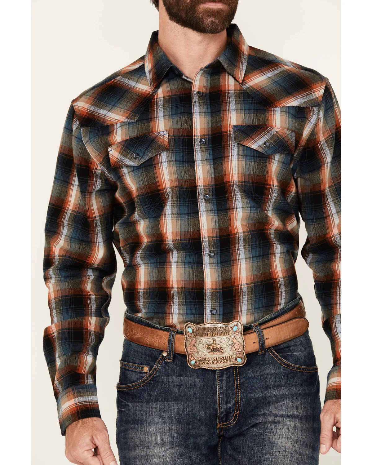 Cody James Men's Santa Cruz Plaid Print Long Sleeve Snap Flannel Shirt - Image 3
