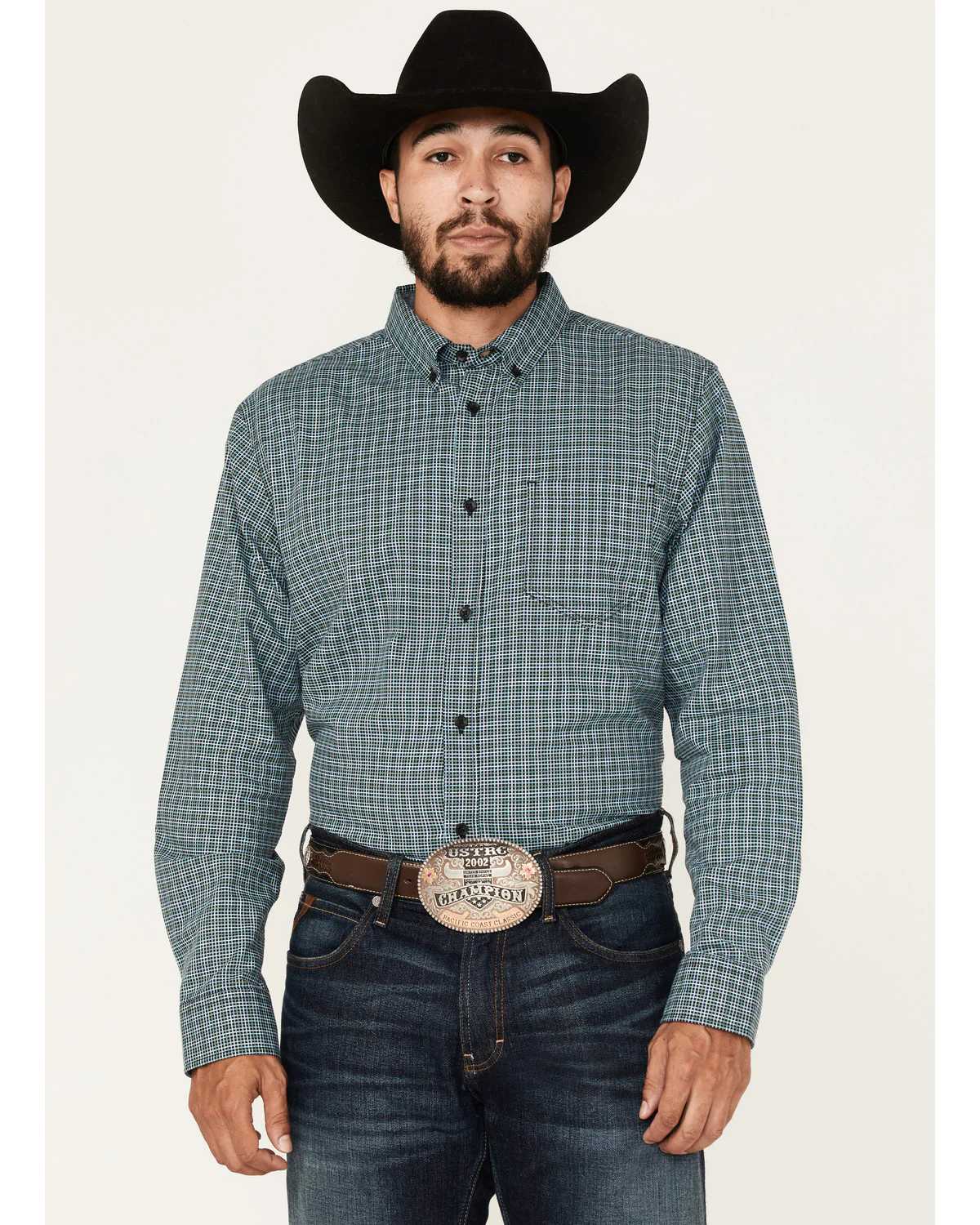 Cody James Men's Small Plaid Button Down Western Shirt - Image 2