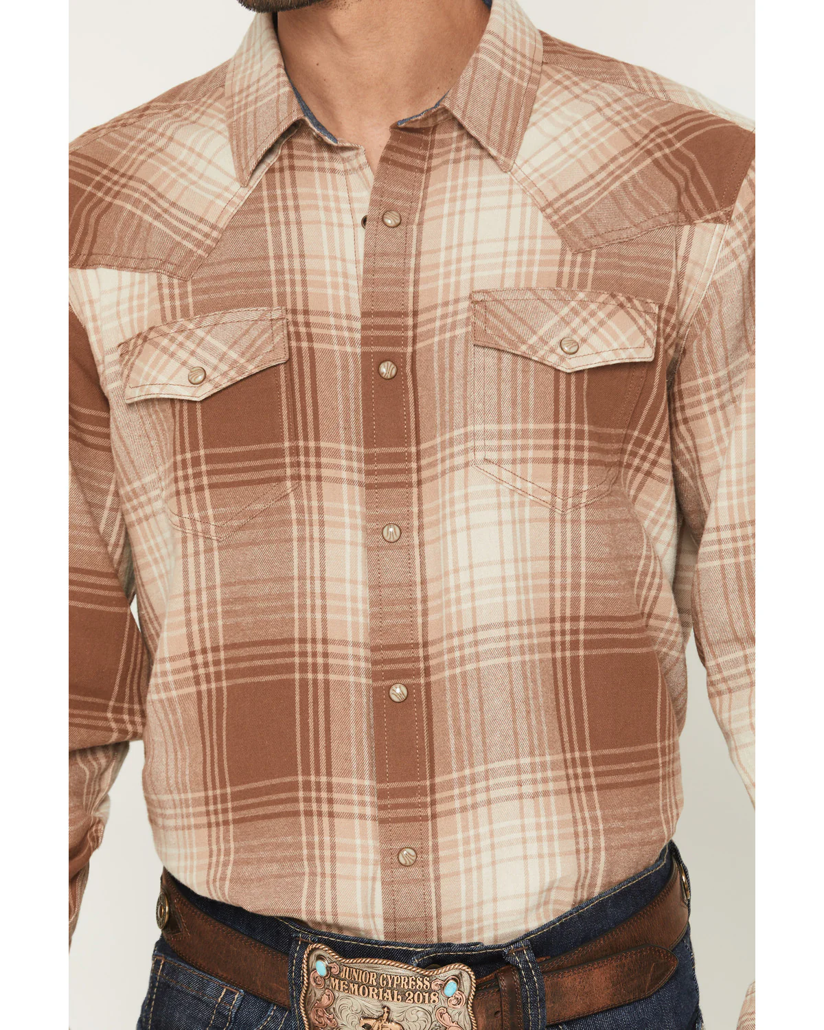 Cody James Men's Smoke Mountain Plaid Print Long Sleeve Snap Flannel Shirt - Image 3