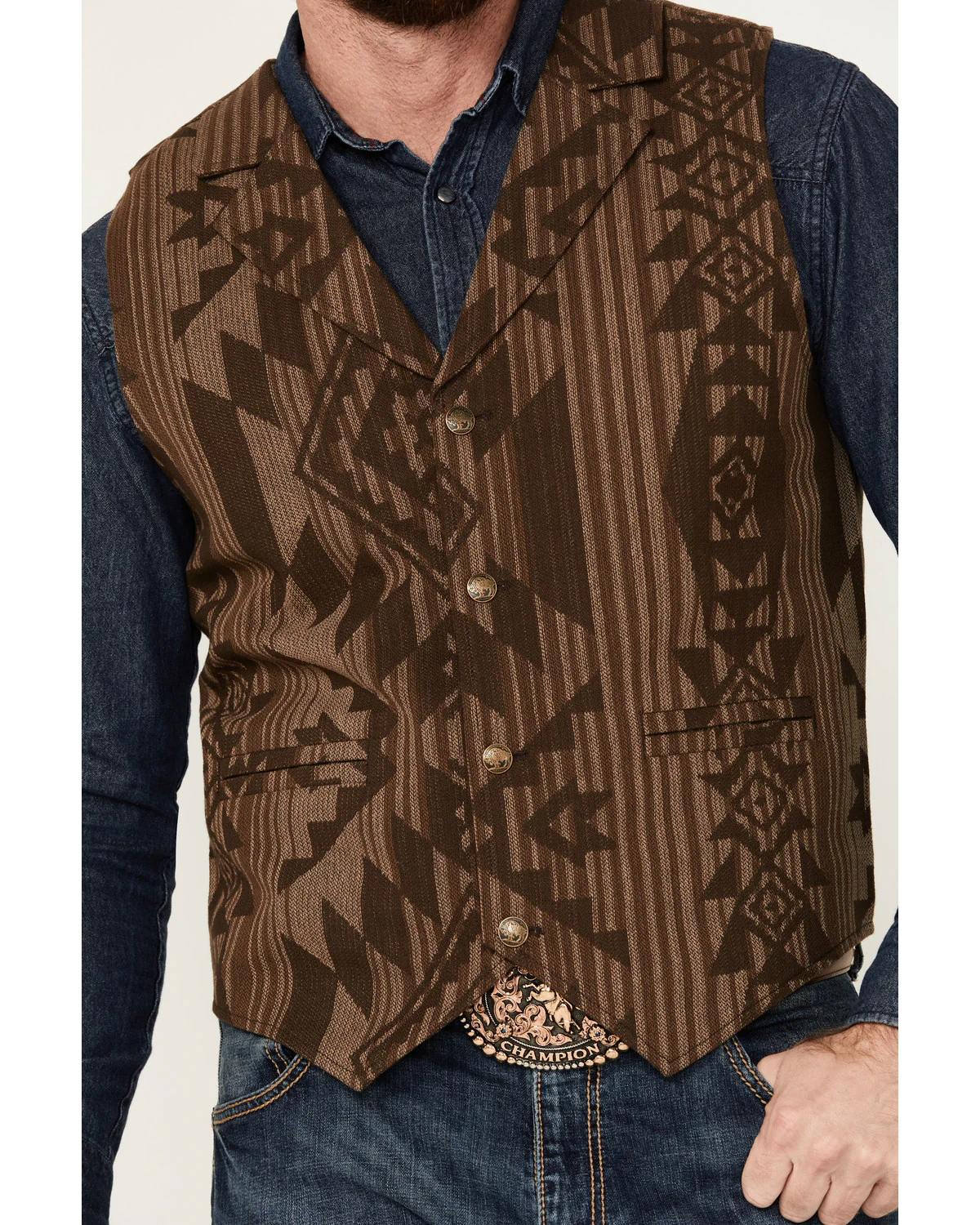 Cody James Men's Southwestern Print Jacquard Vest - Image 11