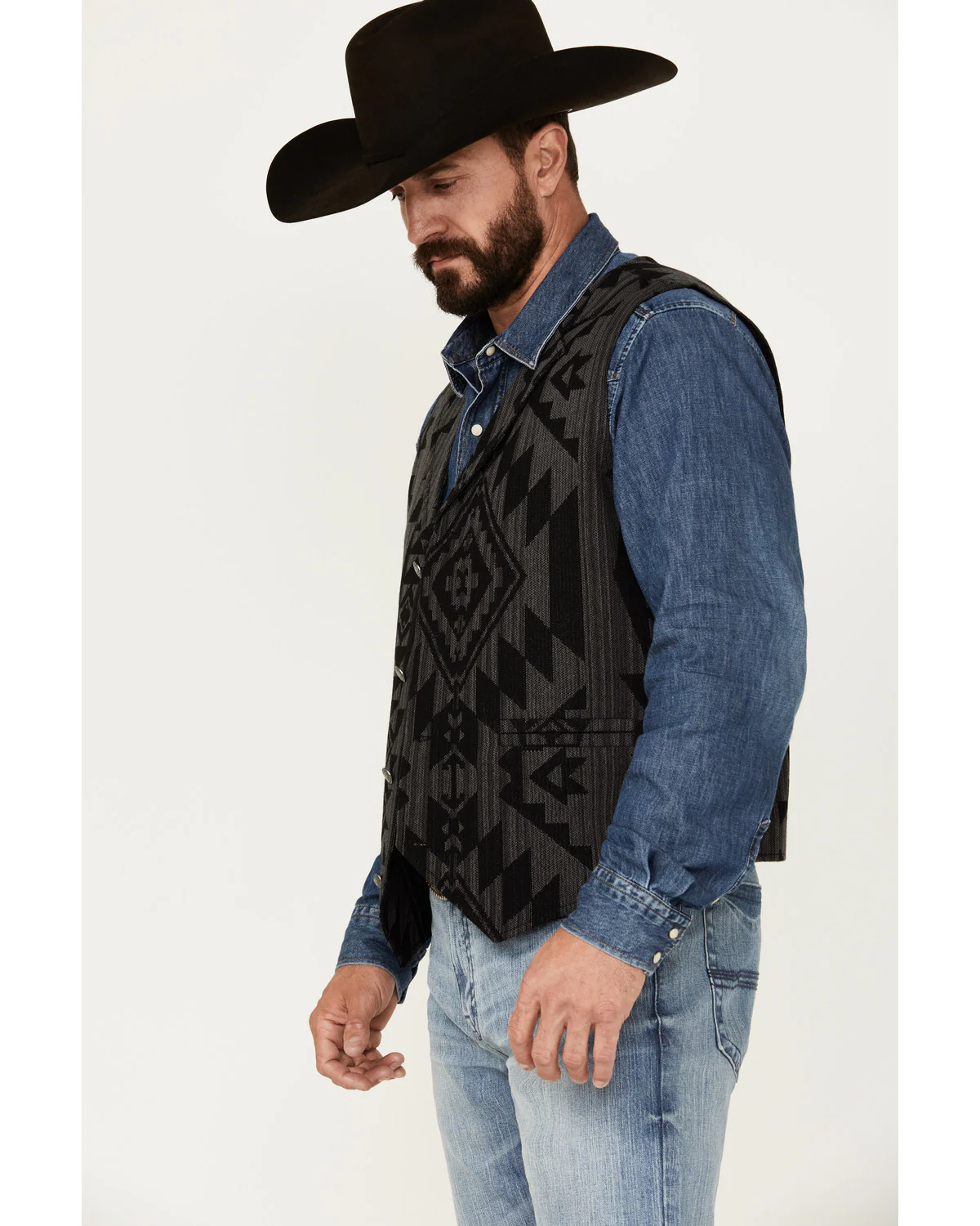 Cody James Men's Southwestern Print Jacquard Vest - Image 2