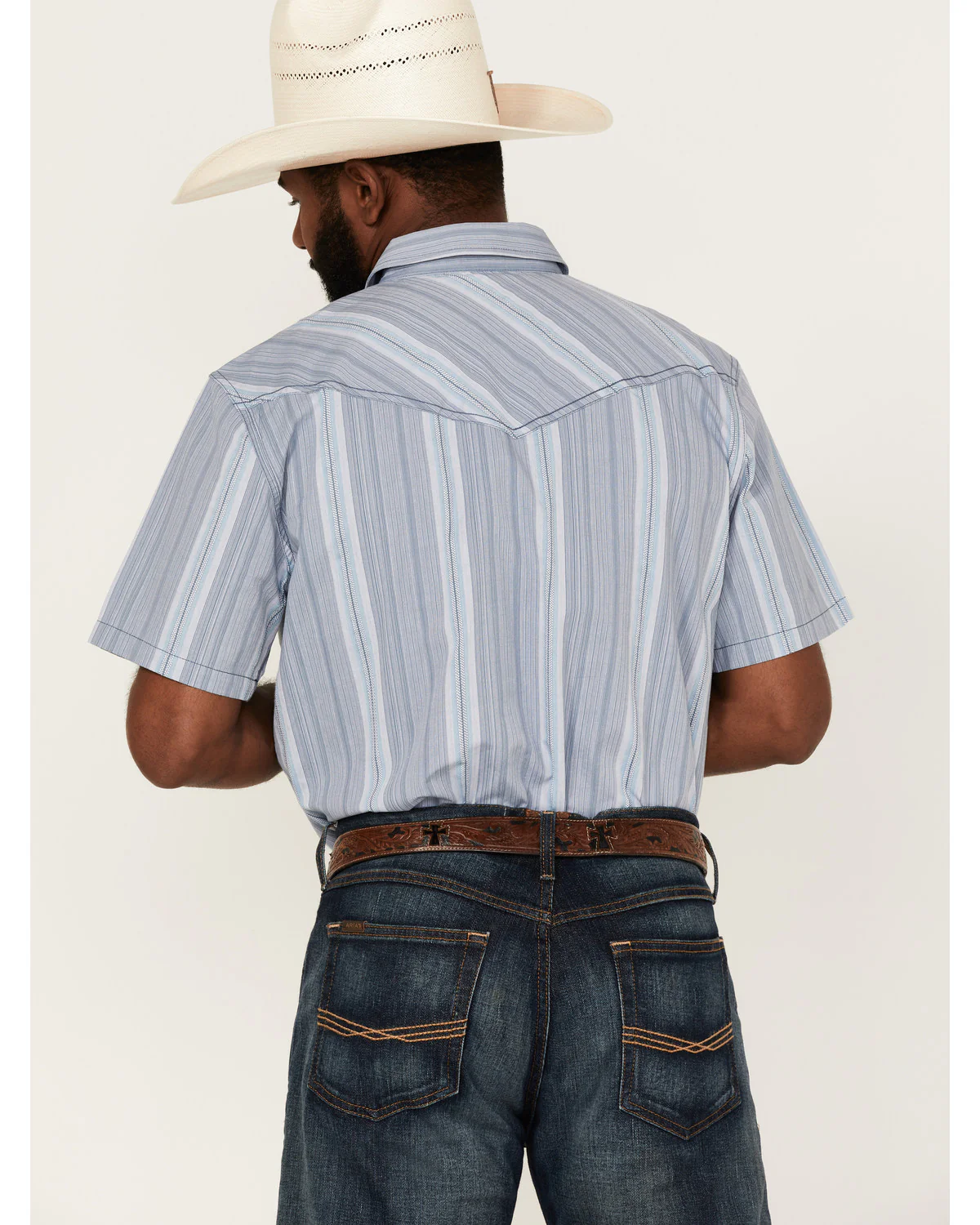 Cody James Men's Springs Vertical Stripe Short Sleeve Snap Western Shirt - Image 4