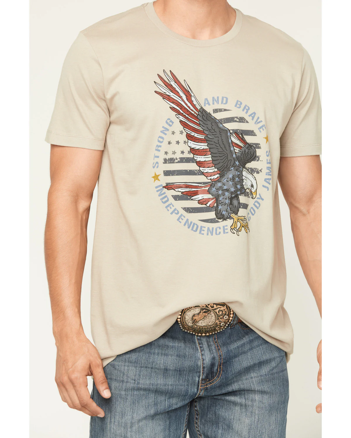 Cody James Men's Strong And Brave Short Sleeve Graphic T-Shirt - Image 3