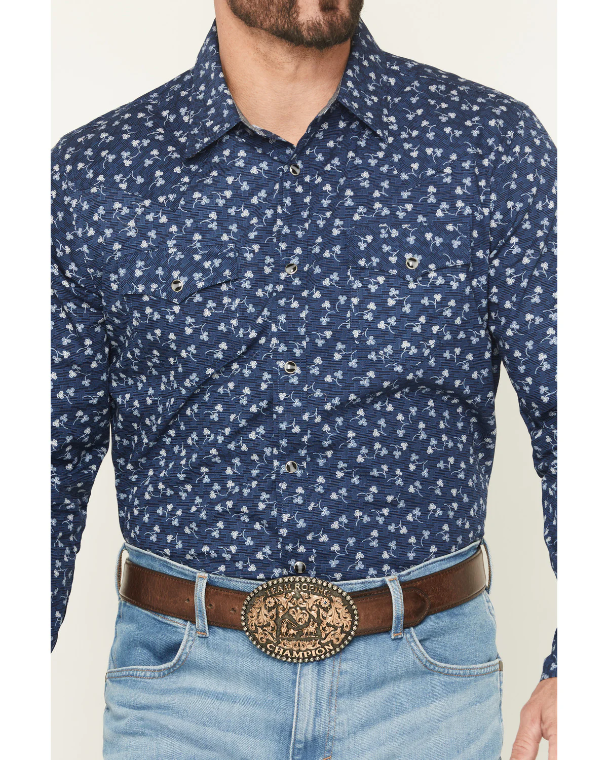 Cody James Men's Tidal Wave Micro Floral Print Long Sleeve Snap Western Shirt - Image 3