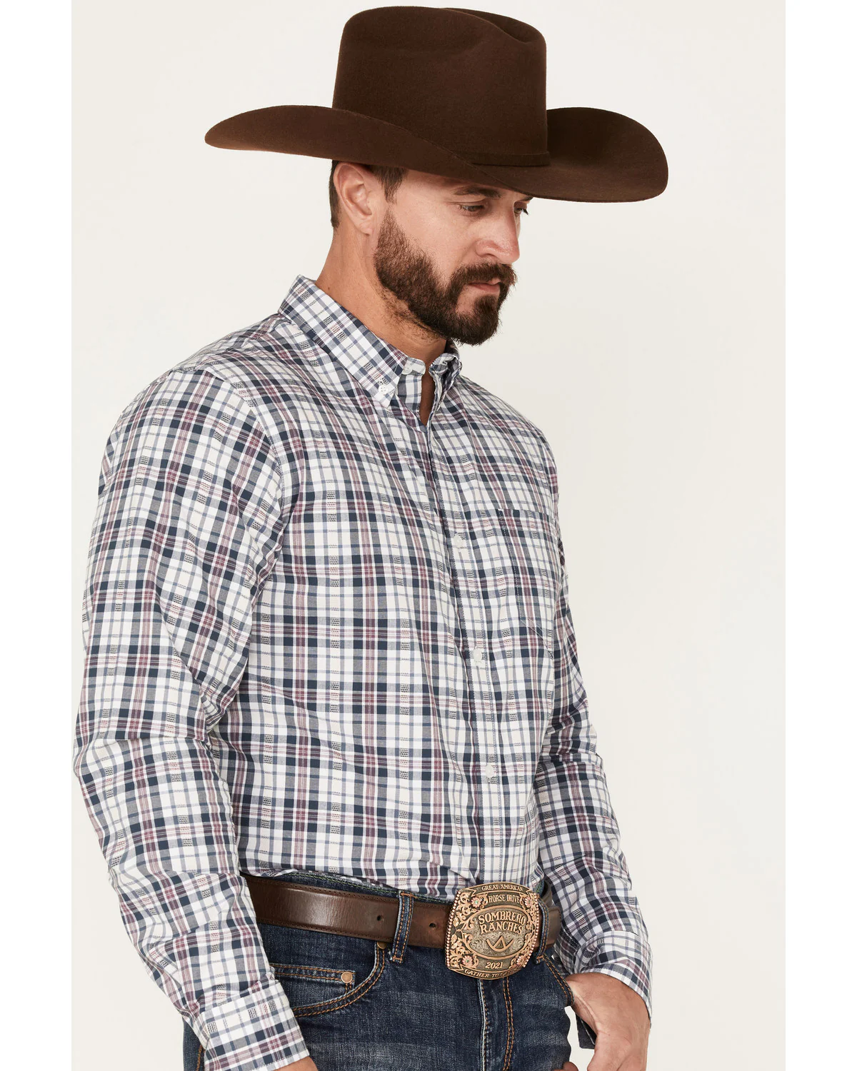 Cody James Men's Tonight Small Plaid Print Button-Down Western Shirt - Image 2